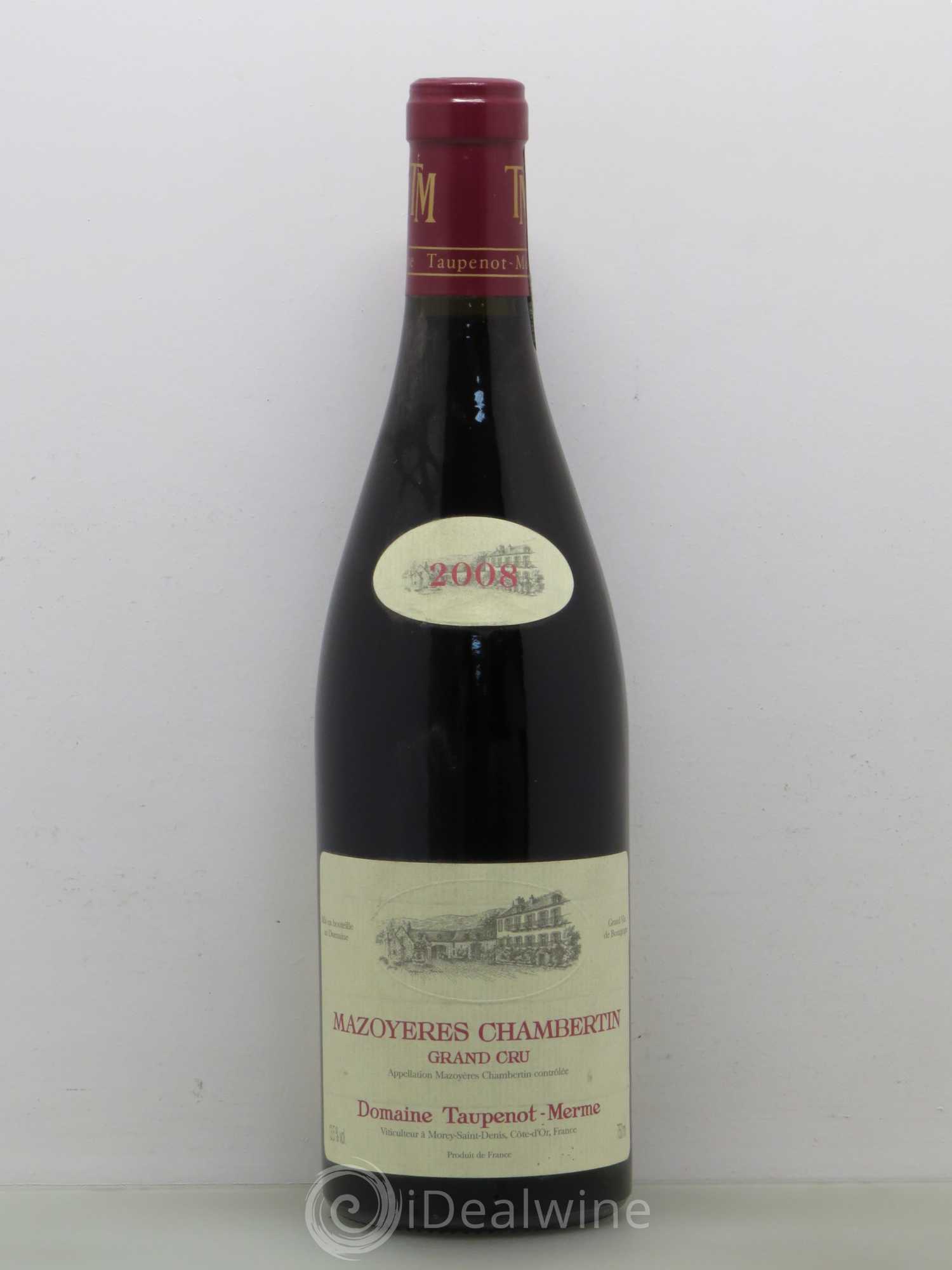 Mazoyères-Chambertin Grand Cru Taupenot Merme 2008 - Lot de 1 bouteille - 0