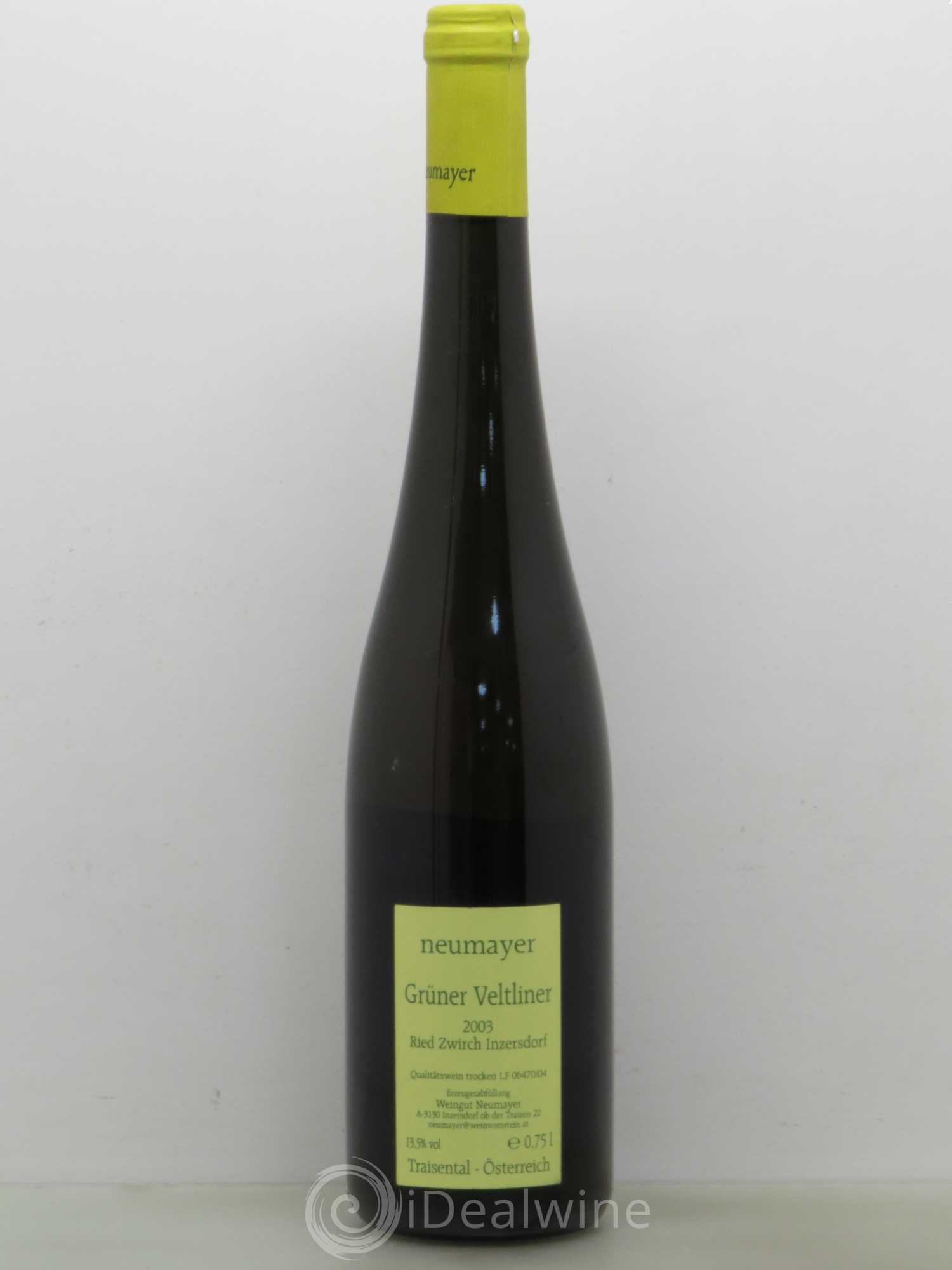 Autriche Grüner Veltliner Ried Zwirch Inzersdorf Grüner Veltliner  Ludwig Neumayer 2003 - Lot de 1 bouteille - 1