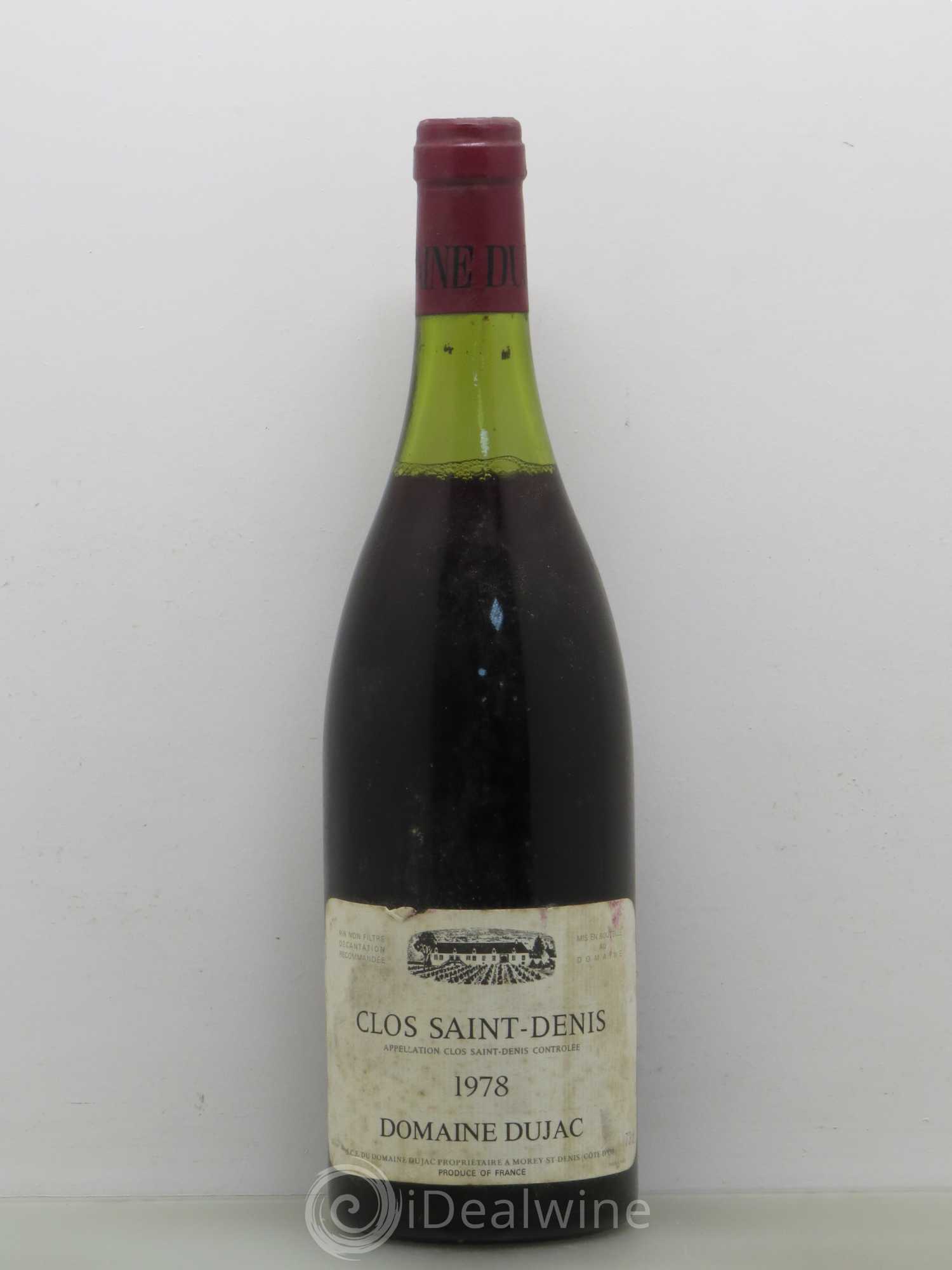 Clos Saint-Denis Grand Cru Dujac (Domaine) 1978 - Lot de 1 bouteille - 0