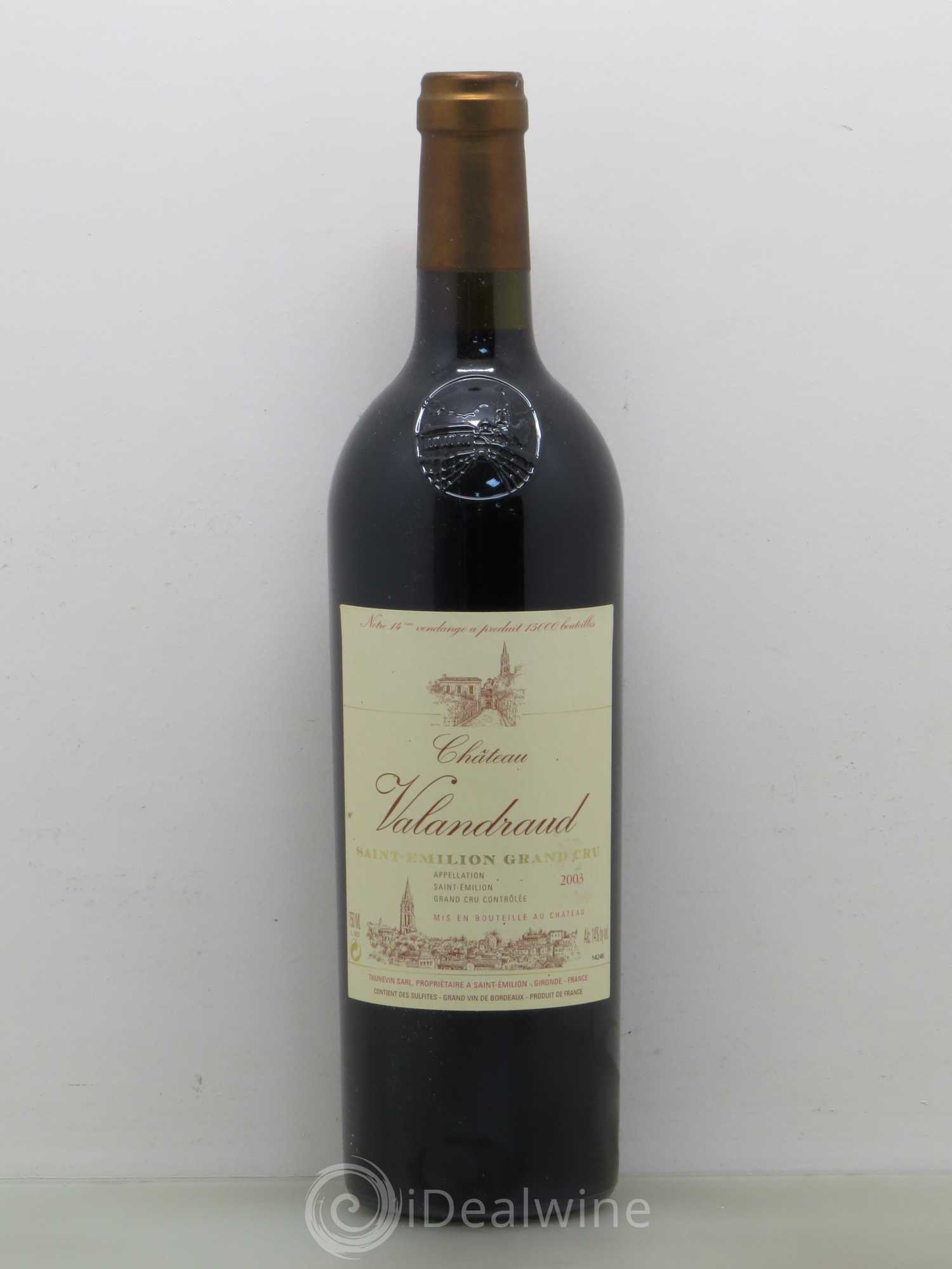 Château de Valandraud 2003 - Lot de 1 bouteille - 0