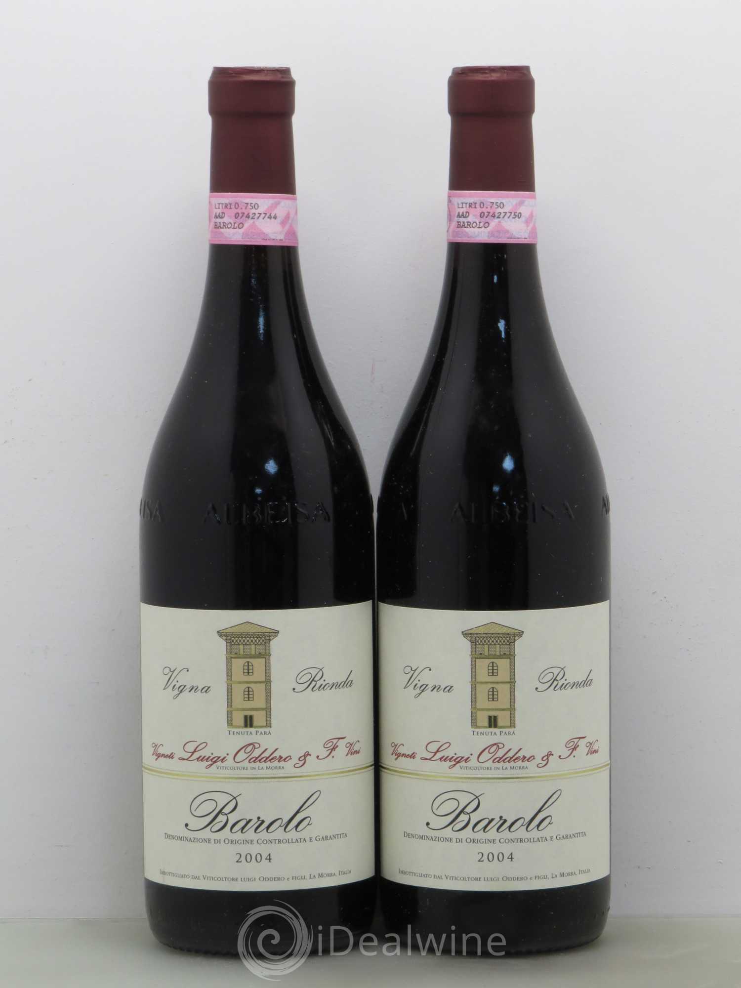 Barolo Vigna Rionda Barolo Luigi Oddero 2004 - Lot de 2 bouteilles - 0