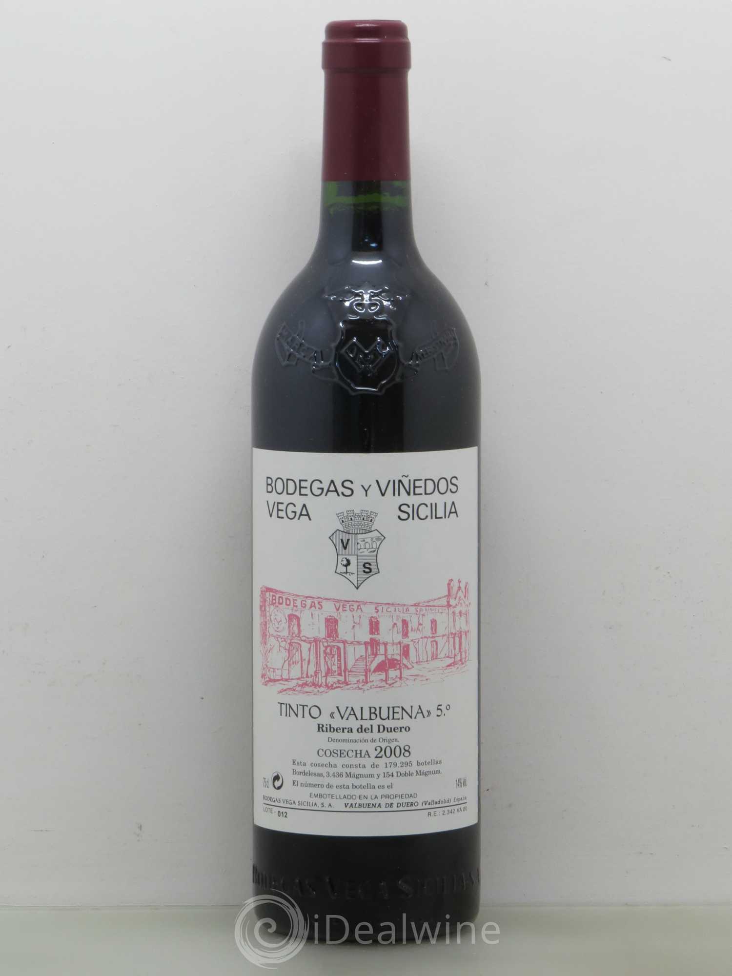 Ribera Del Duero DO Vega Sicilia Valbuena 5 ano Famille Alvarez 2008 - Lot de 1 bouteille - 0