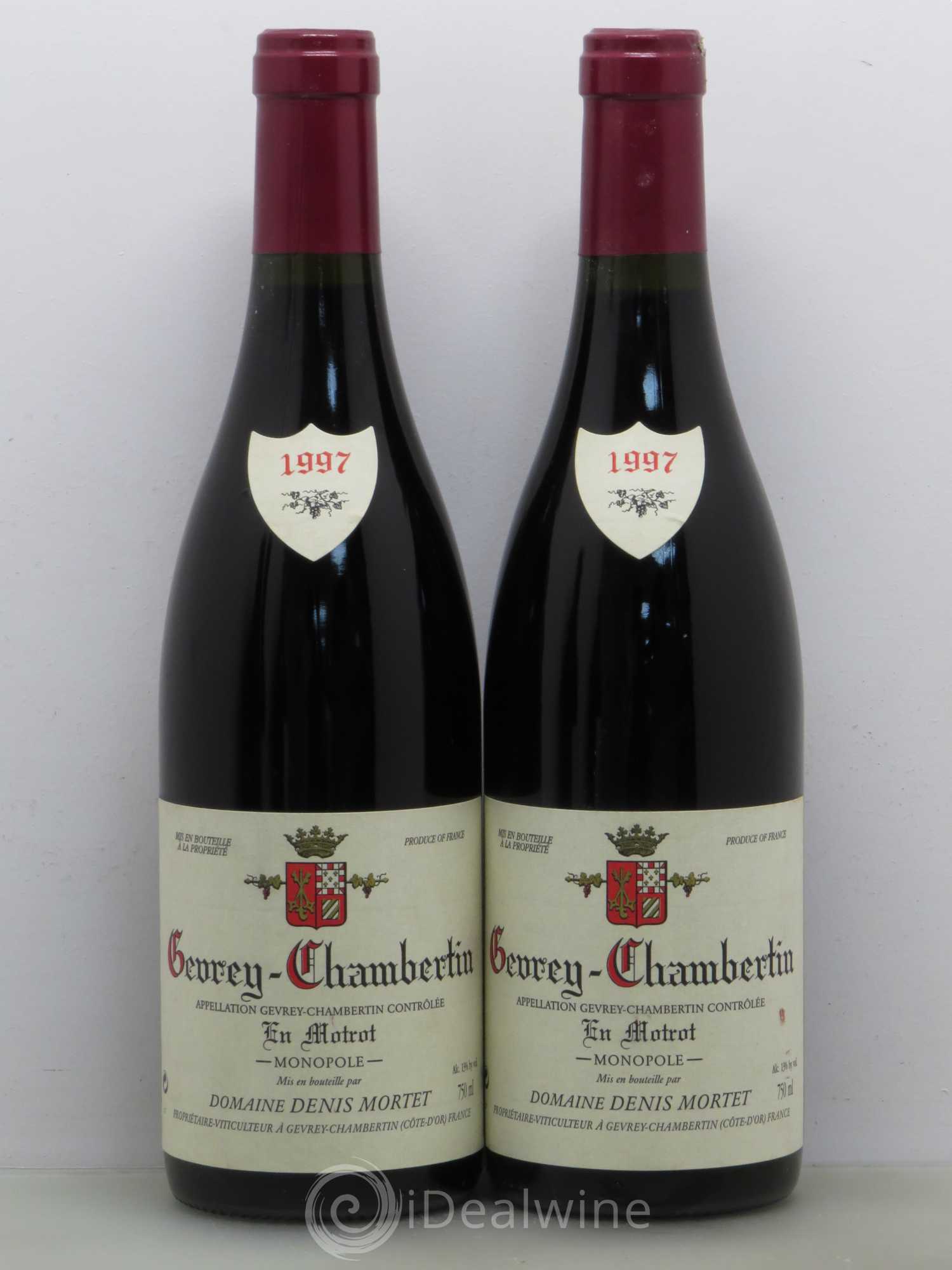 Gevrey-Chambertin En Motrot Denis Mortet (Domaine) 1997 - Lot de 2 bouteilles - 0