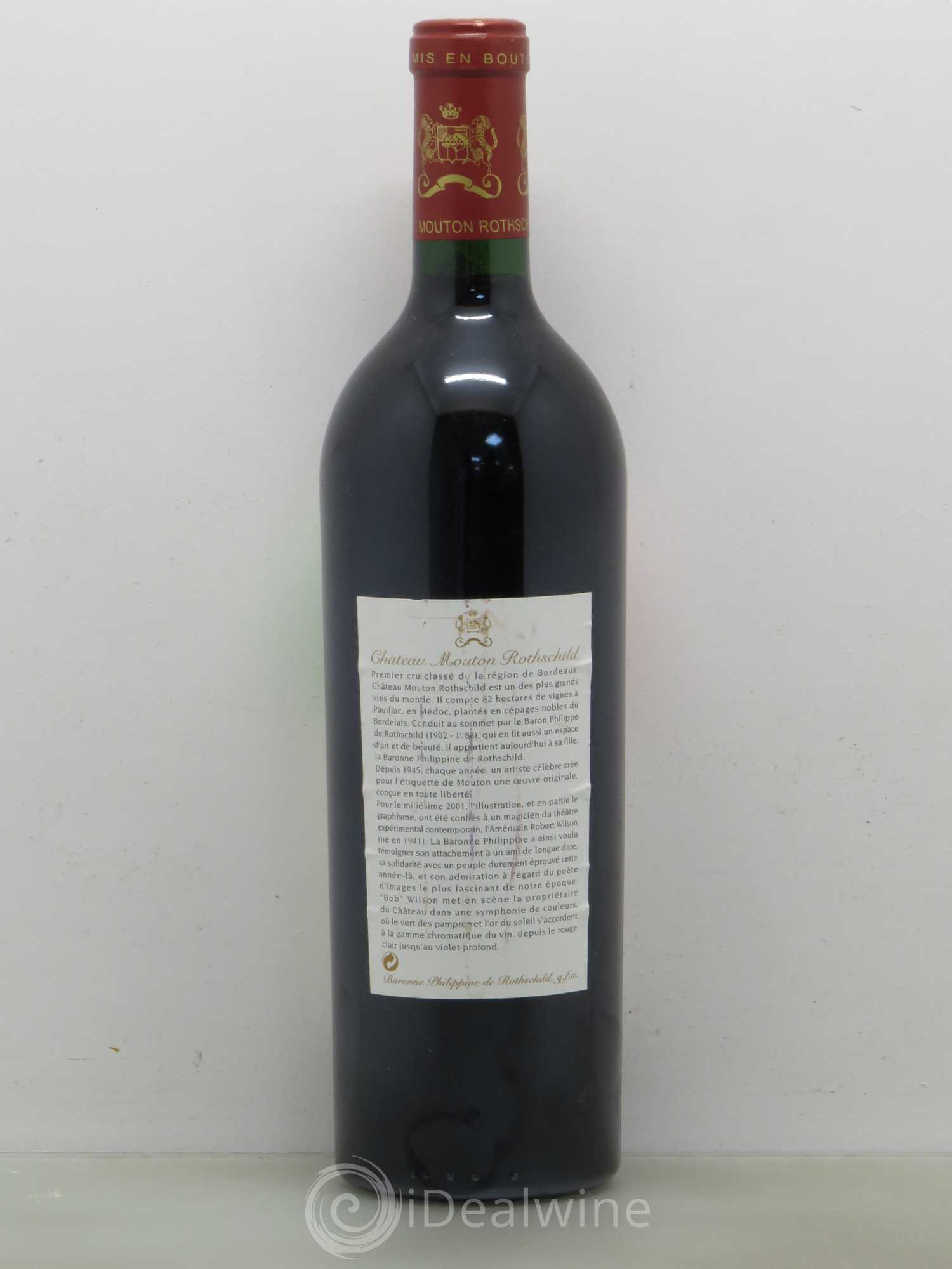Château Mouton Rothschild 1er Grand Cru Classé 2001 - Lot de 1 bouteille - 1
