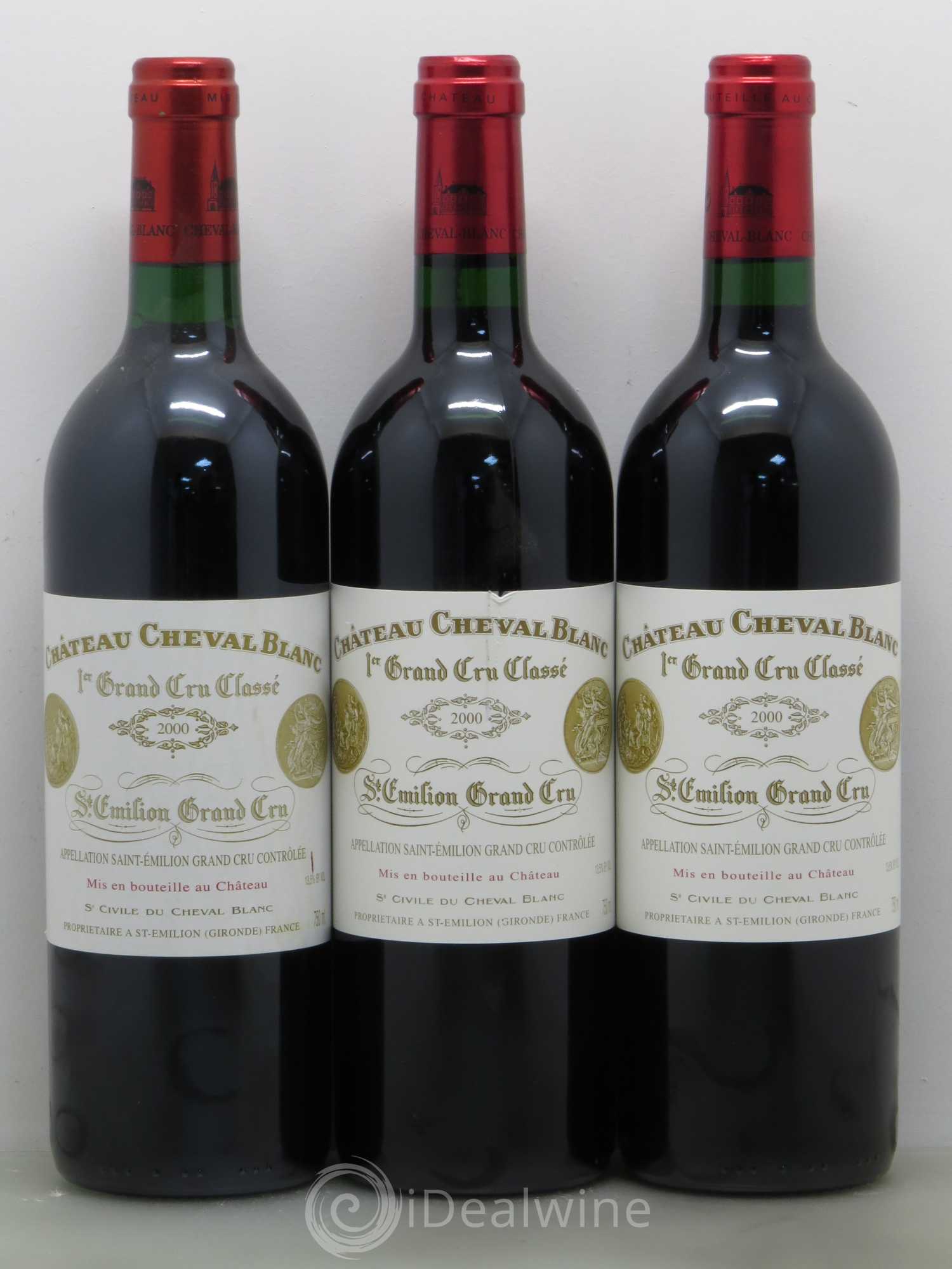 Château Cheval Blanc 1er Grand Cru Classé A 2000 - Lot de 3 bouteilles - 0