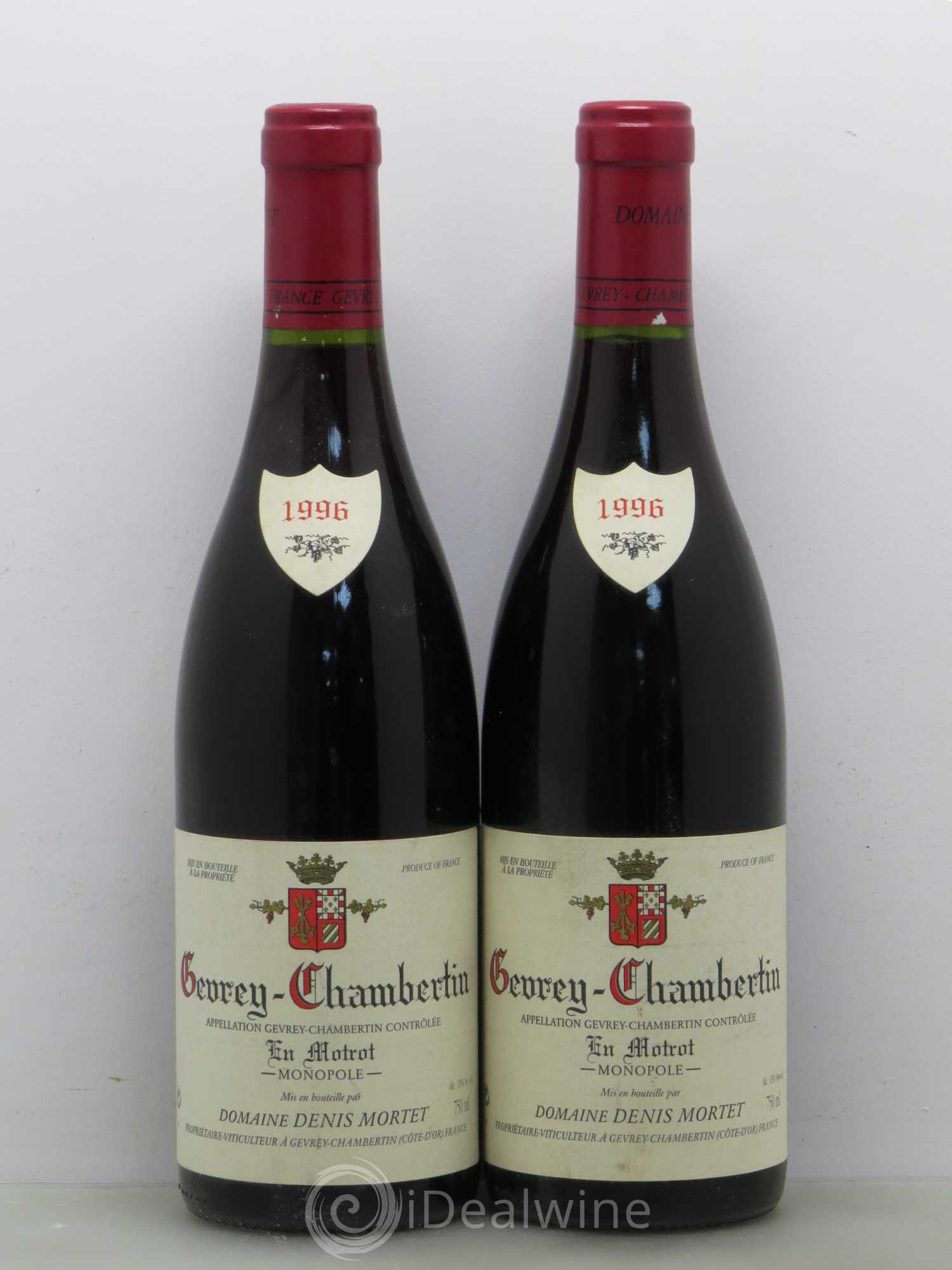 Gevrey-Chambertin En Motrot Denis Mortet (Domaine) 1996 - Lot de 2 bouteilles - 0