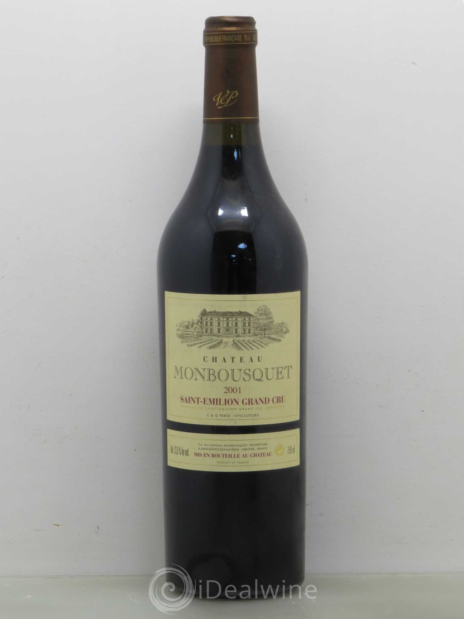 Château Monbousquet Grand Cru Classé 2001 - Lot de 1 bouteille - 0