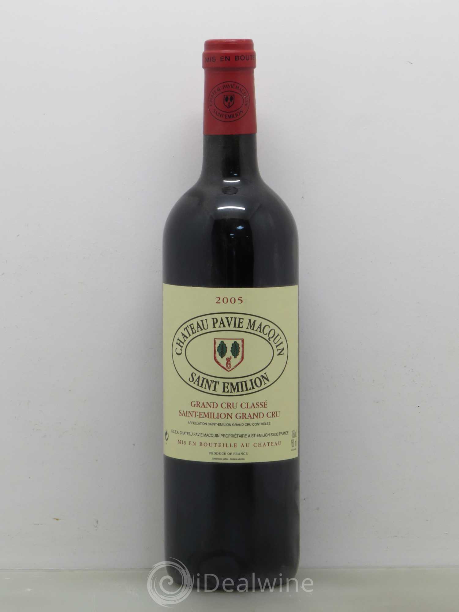Château Pavie Macquin 1er Grand Cru Classé B 2005 - Lot de 1 bouteille - 0