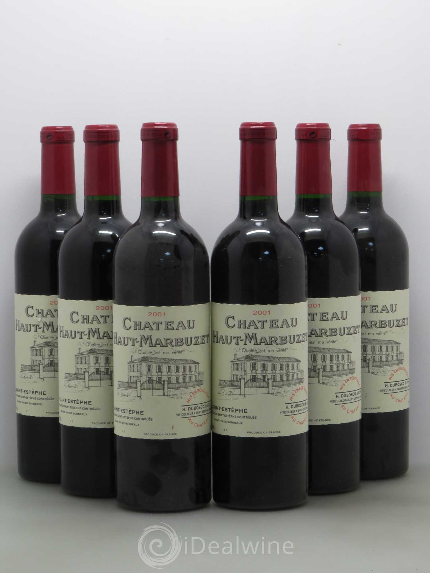 Château Haut Marbuzet 2001 - Lot de 6 bouteilles - 0
