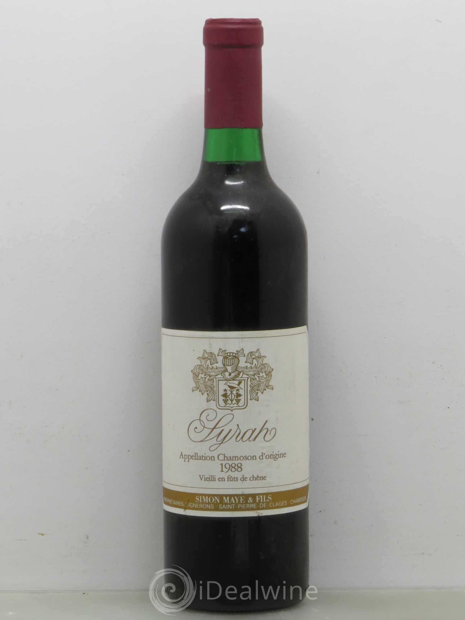 Vins Etrangers Syrah Simon Maye (Suisse) Chamoson 1988 - Lotto di 1 bottiglia - 0