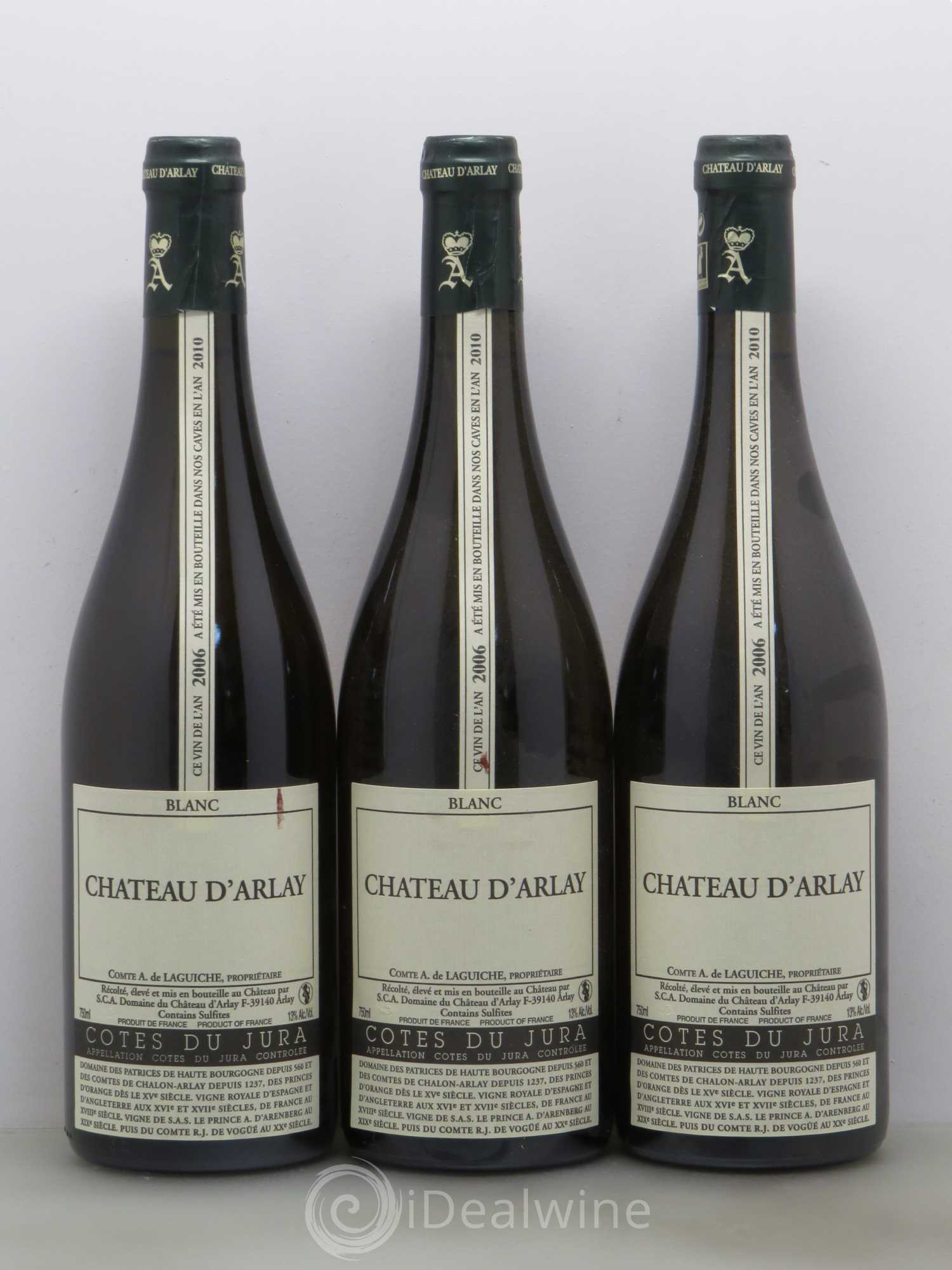 Côtes du Jura Blanc Tradition Château d'Arlay 2006 - Lot de 6 bouteilles - 1