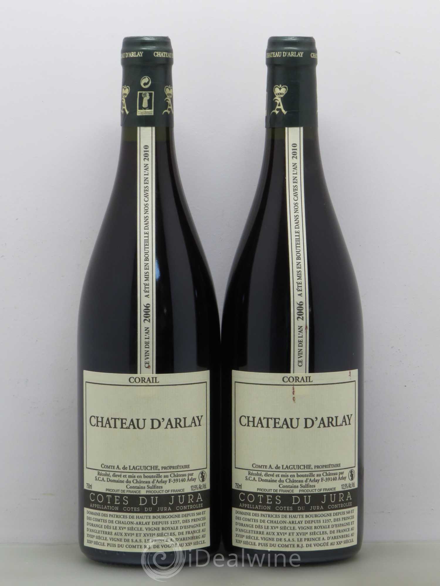 Côtes du Jura Corail Château d'Arlay 2006 - Lot de 2 bouteilles - 0