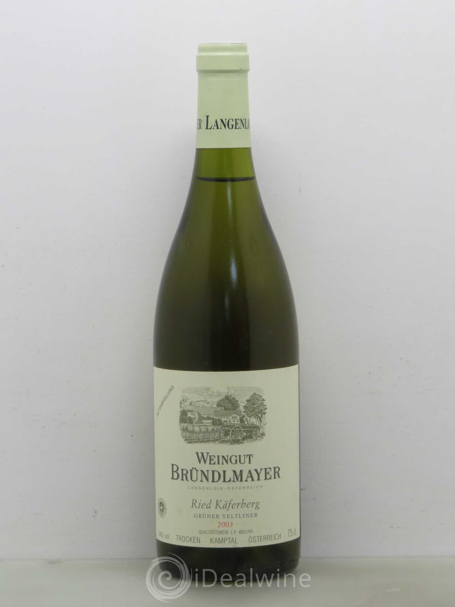 Autriche Ried Käferberg Gruner Veltliner Grüner Veltliner Brundlmayer 2003 - Posten von 1 Flasche - 0