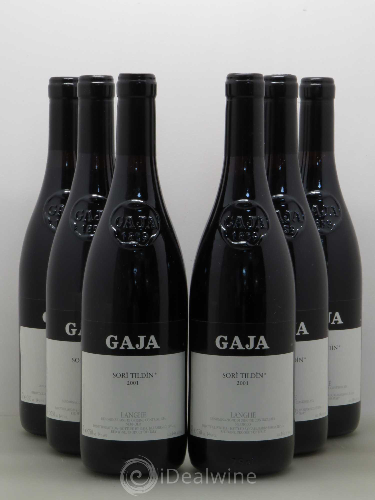 Langhe Sorì Tildìn Gaja 2001 - Lot de 6 bouteilles - 0