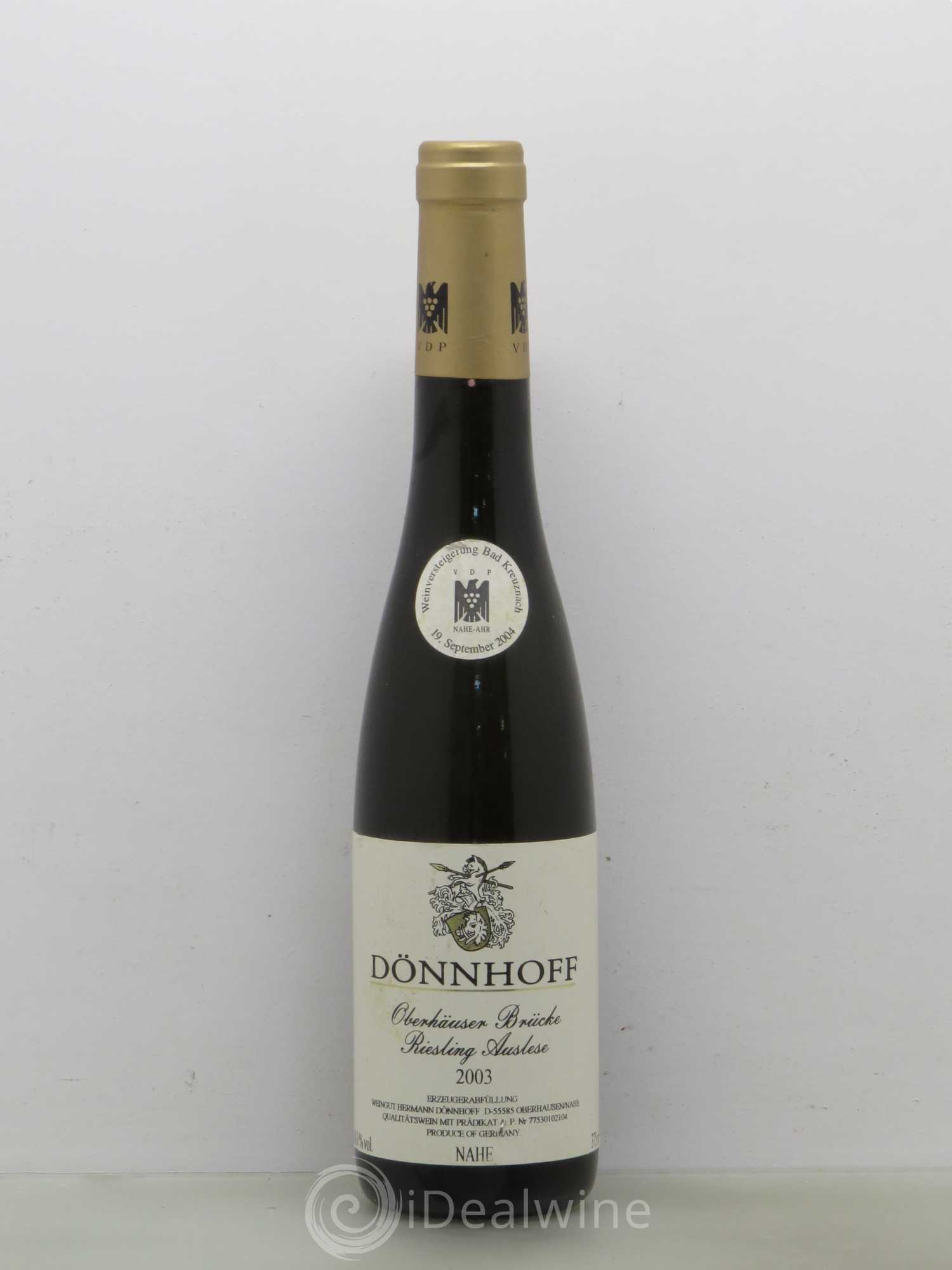 Allemagne Mosel-Saar Donnhoff Brücke Auslese Cuvée des Enchères (Versteigerung) 2003 - Posten von 1 Demi-Flasche - 0
