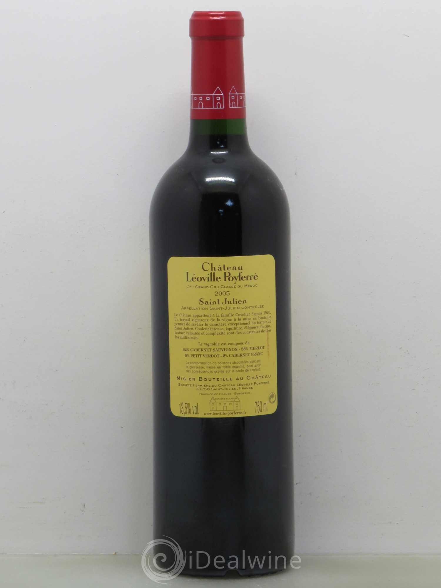 Château Léoville Poyferré 2ème Grand Cru Classé 2005 - Lot de 1 bouteille - 1