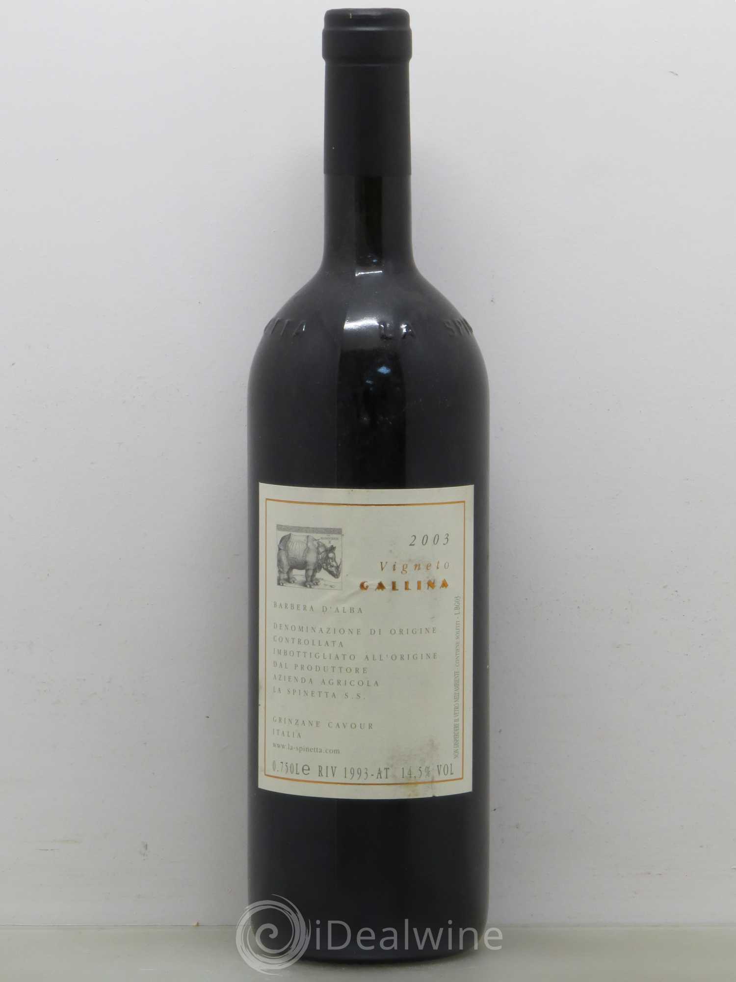 Barbera d'Alba DOC Gallina La Spinetta 2003 - Posten von 1 Flasche - 0