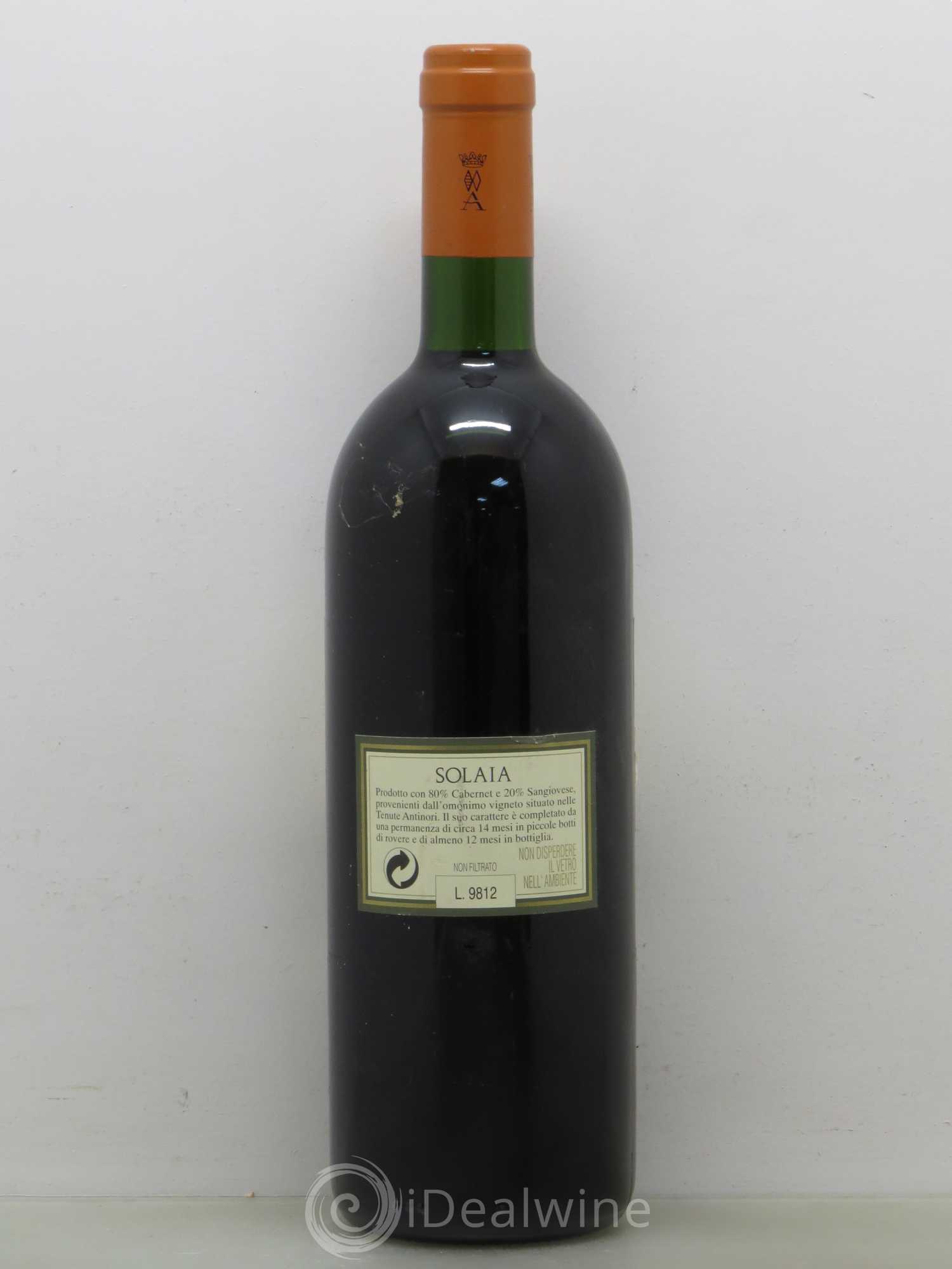 Toscana IGT Solaia Tenuta Tignanello - Marchesi Antinori 1995 - Lot de 1 bouteille - 1