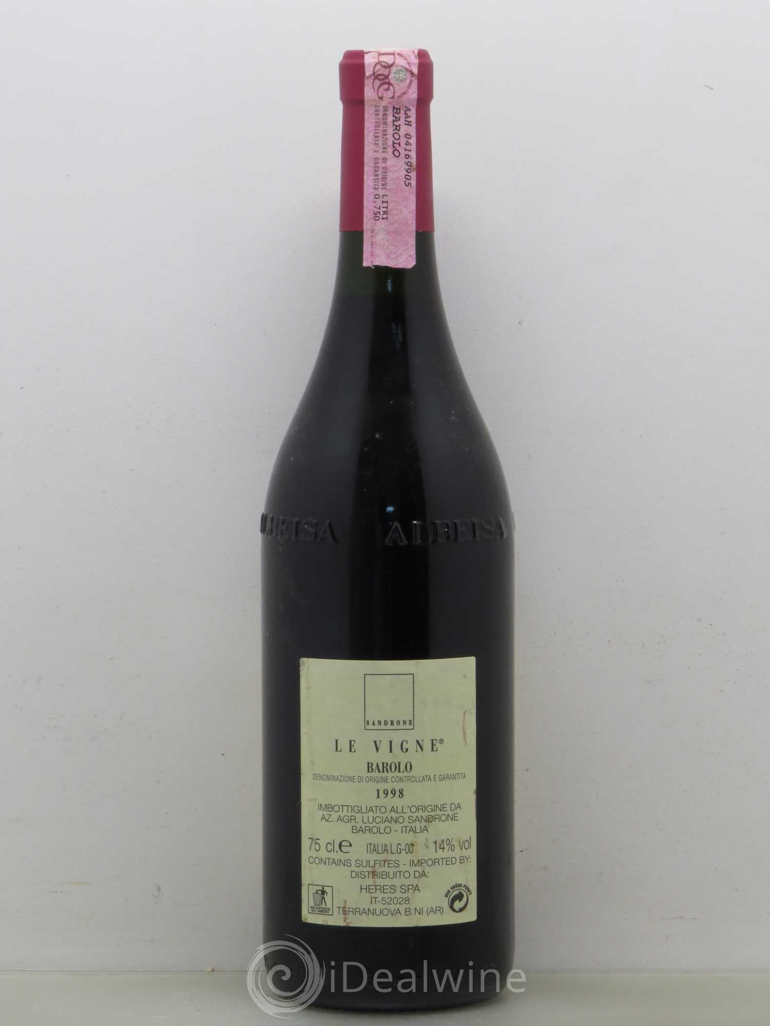 Barolo DOCG Le Vigne Luciano Sandrone 1998 - Lot de 1 bouteille - 1