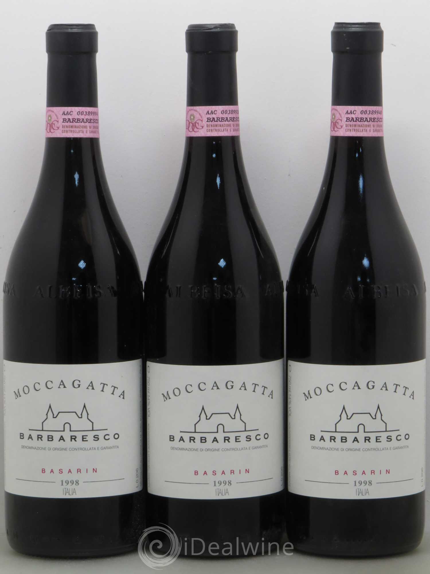 Barbaresco DOCG Basarin MoccaGatta 1998 - Lot de 3 bouteilles - 0