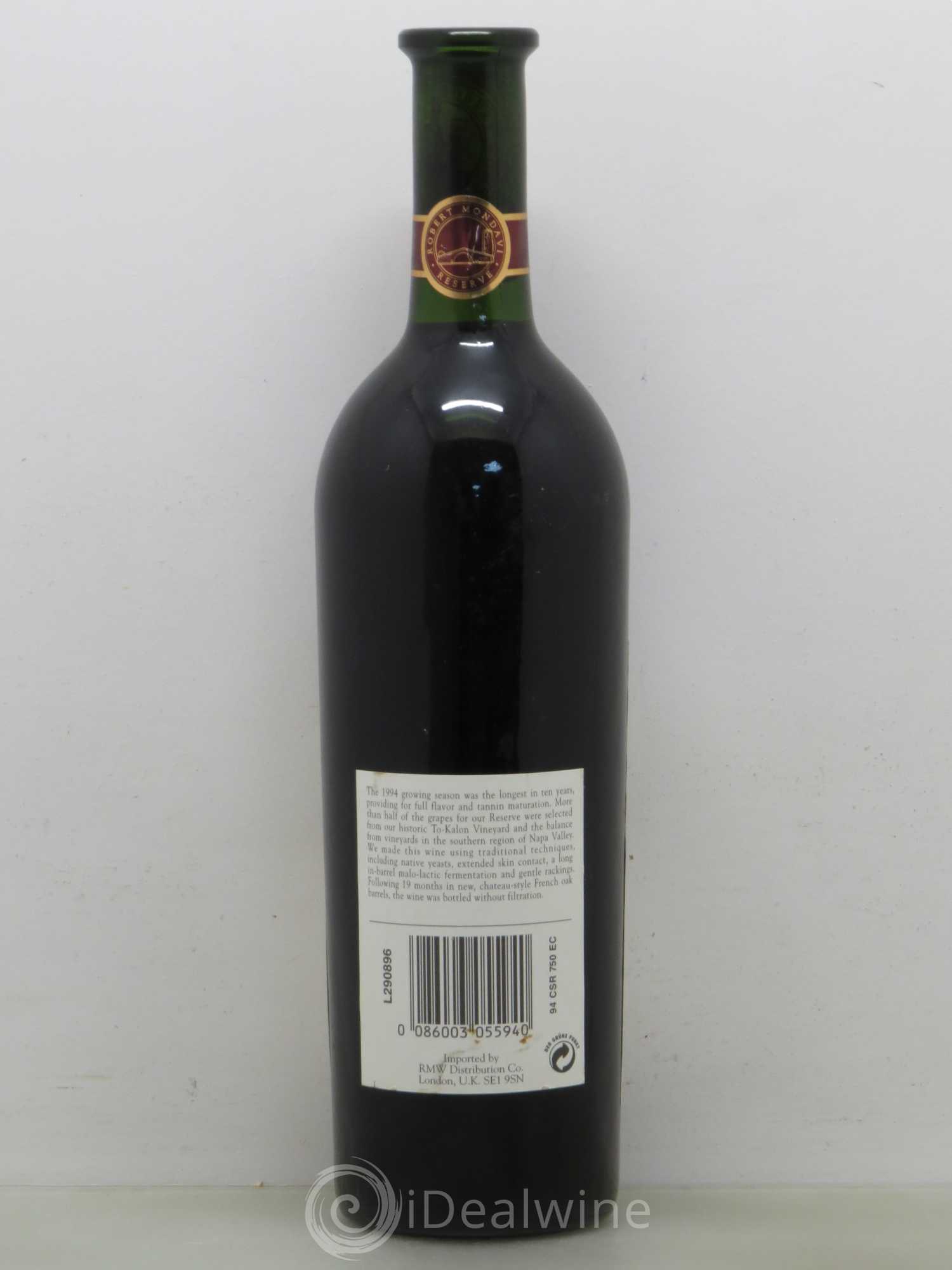 USA Cabernet Sauvignon Réserve Napa Robert Mondavi 1994 - Posten von 1 Flasche - 1