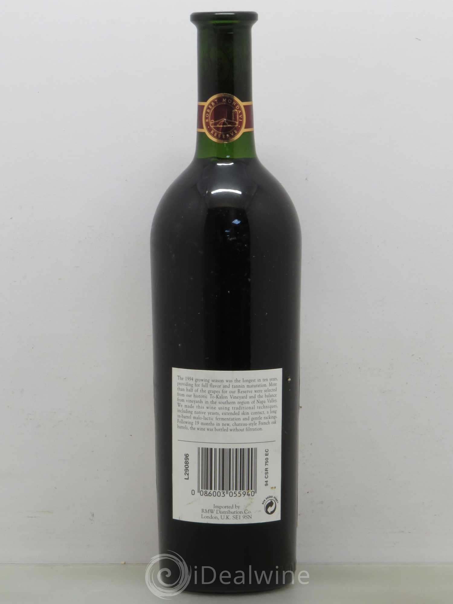 USA Cabernet Sauvignon Réserve Napa Robert Mondavi 1994 - Posten von 1 Flasche - 1