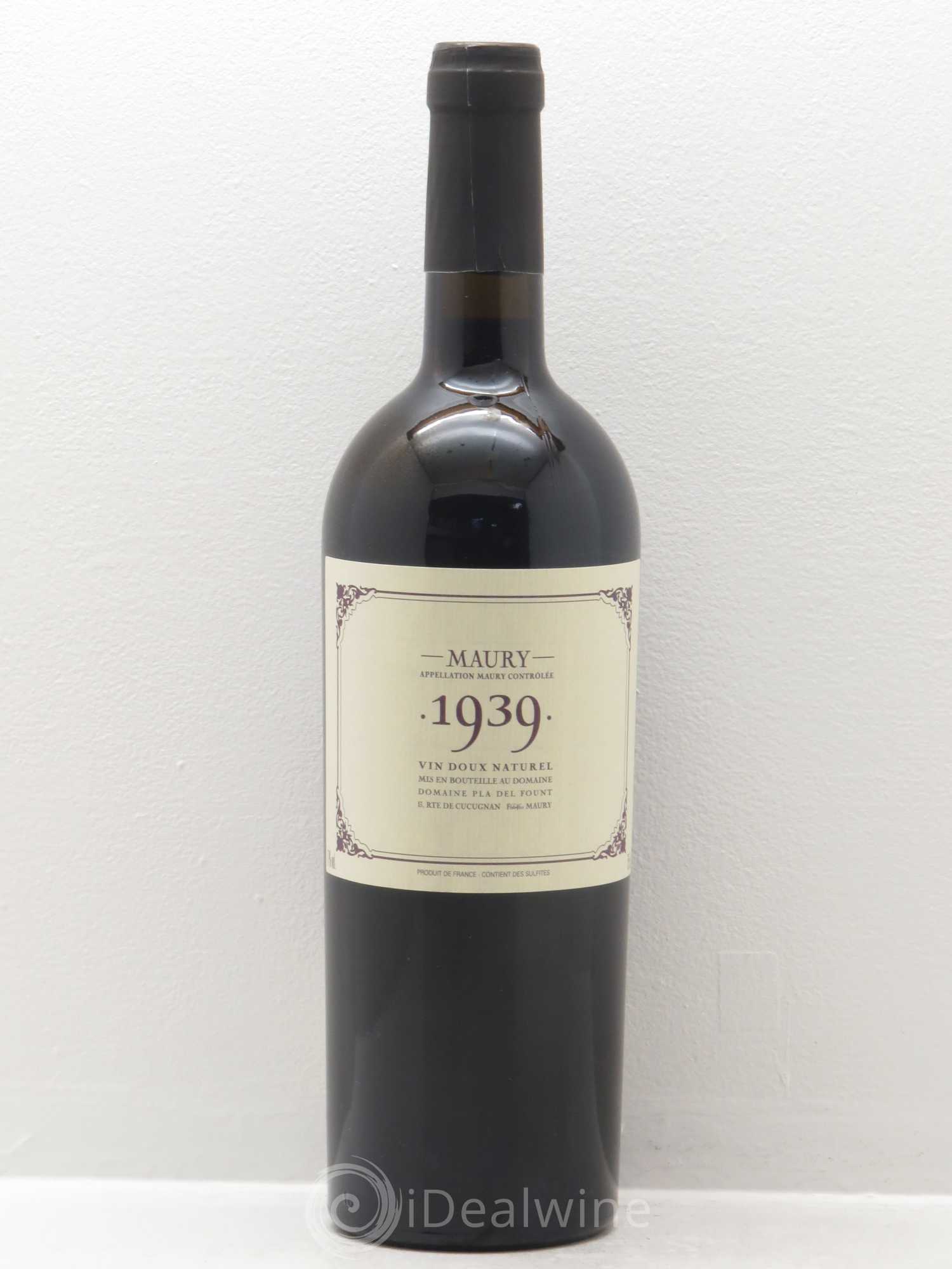 Maury Pla del Fount (Domaine) 1939 - Lot de 1 bouteille - 0