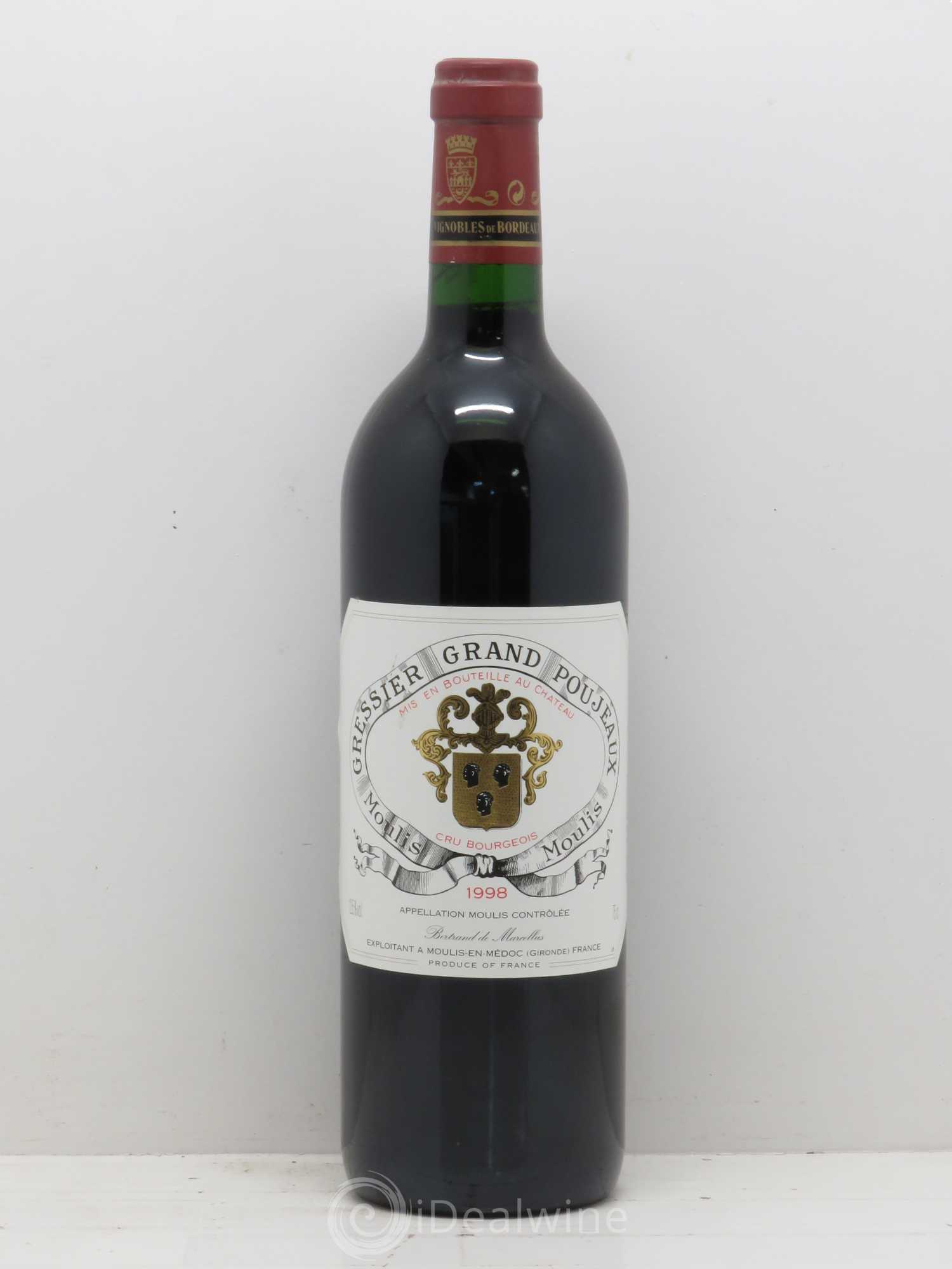 Château Gressier Grand Poujeaux Cru Bourgeois (sans prix de réserve) 1998 - Lot de 1 bouteille - 0