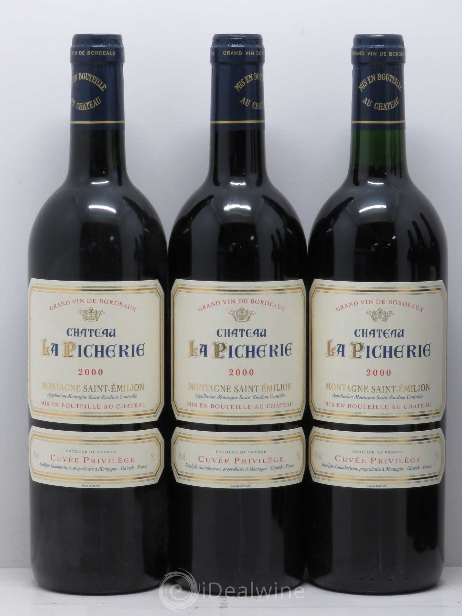 Montagne Saint-Émilion Château La Picherie 2000 - Lot de 6 bouteilles - 1