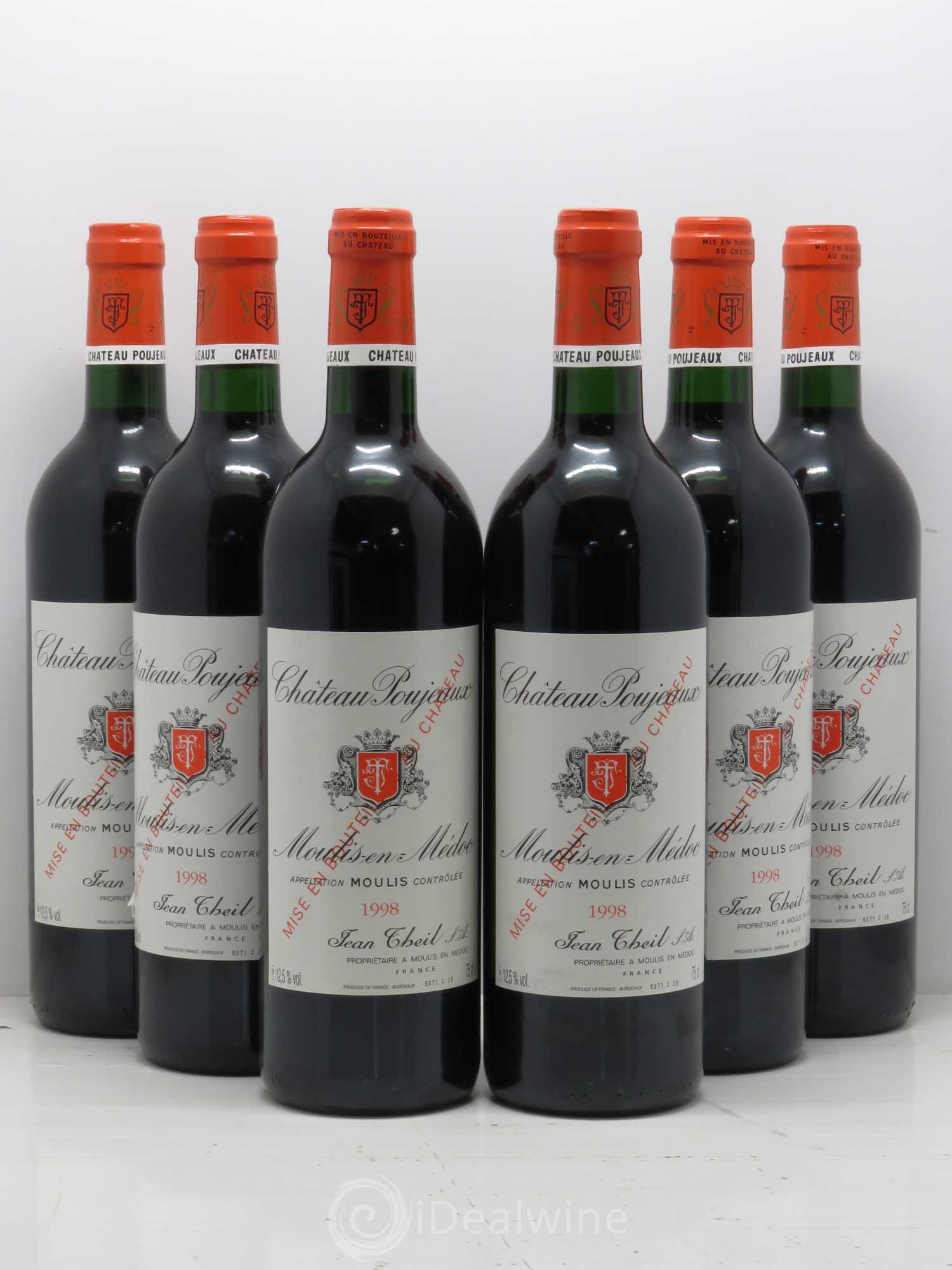 Château Poujeaux 1998 - Lot de 6 bouteilles - 0