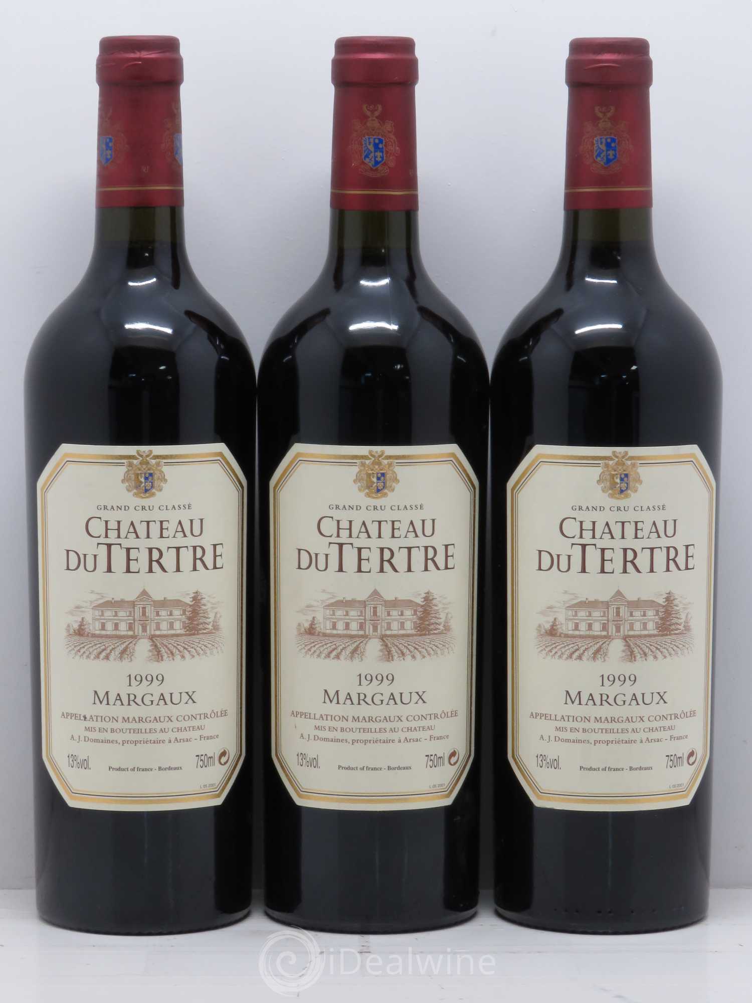Château du Tertre 5ème Grand Cru Classé 1999 - Lot de 3 bouteilles - 0