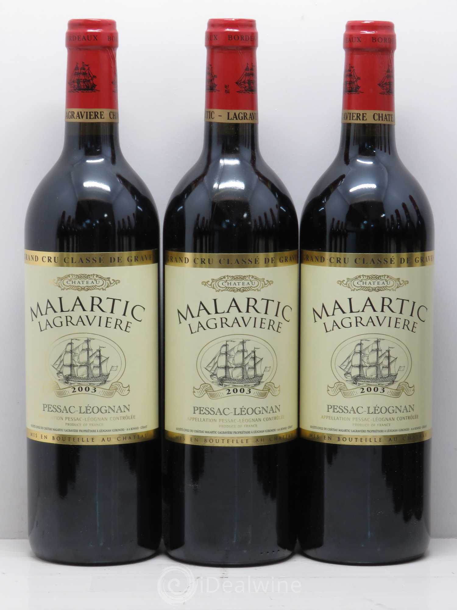 Château Malartic-Lagravière Cru Classé de Graves 2003 - Lot de 12 bouteilles - 1