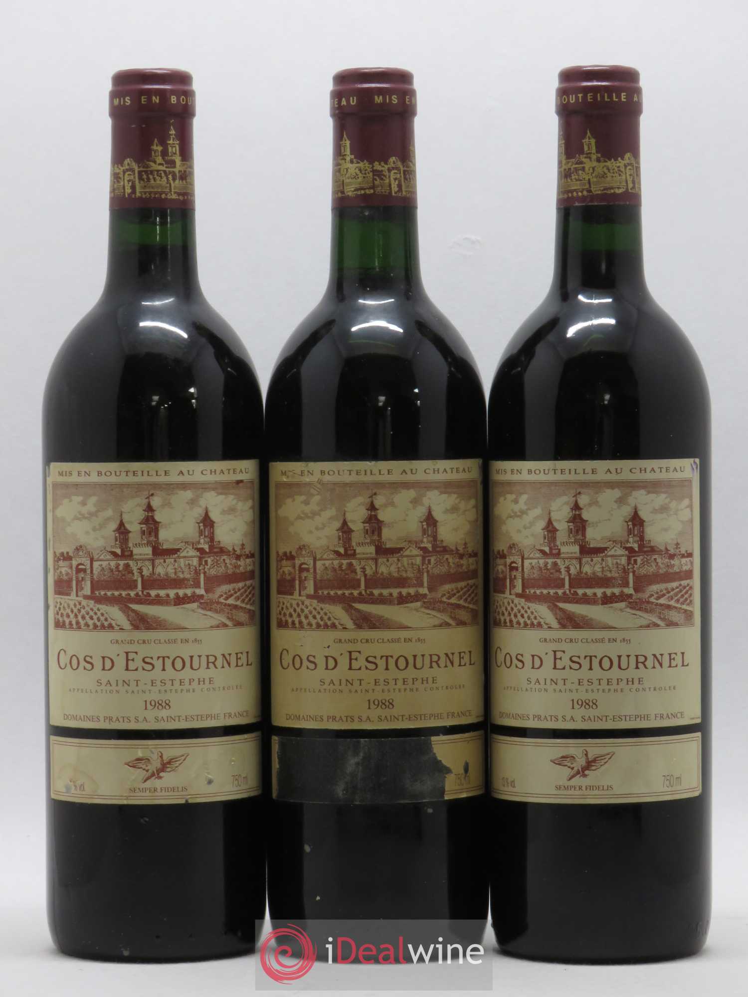 Cos d'Estournel 2ème Grand Cru Classé 1988 - Lot de 3 bouteilles - 0