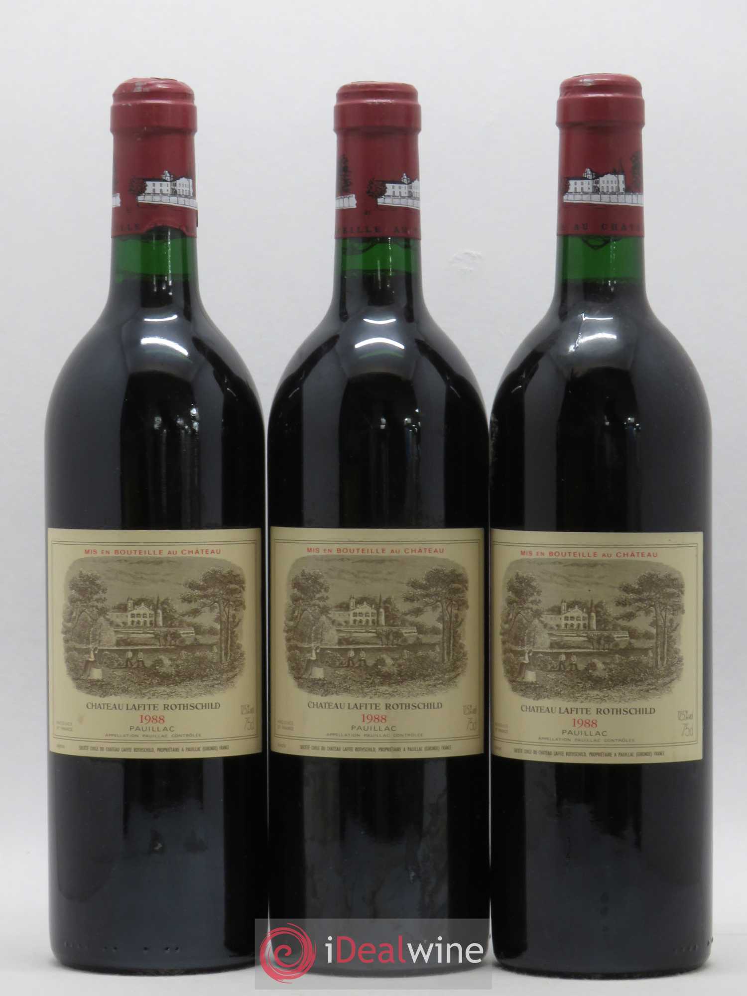 Château Lafite Rothschild 1er Grand Cru Classé 1988 - Lot de 3 bouteilles - 0