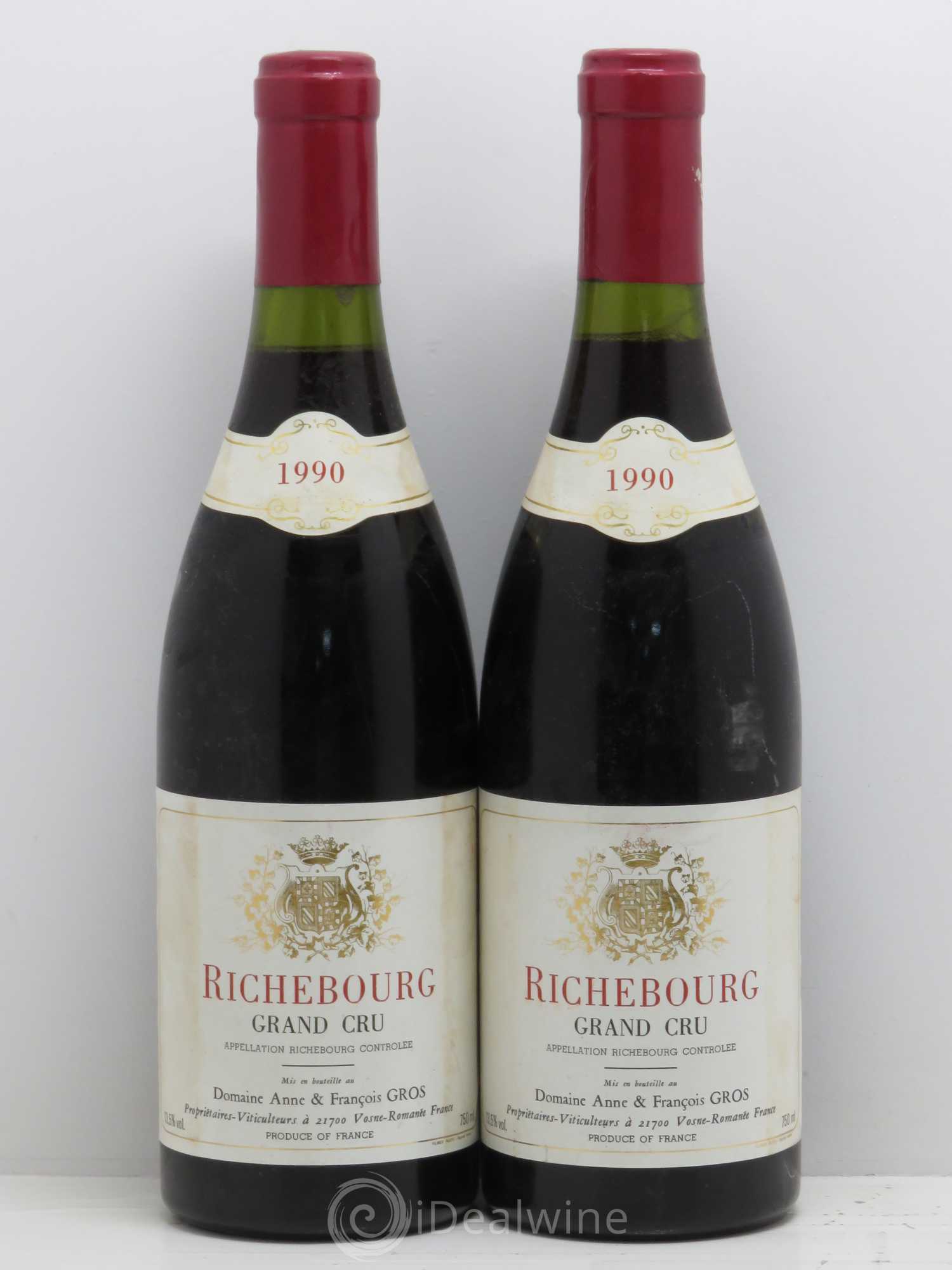 Richebourg Grand Cru A.-F. Gros 1990 - Lot de 2 bouteilles - 0
