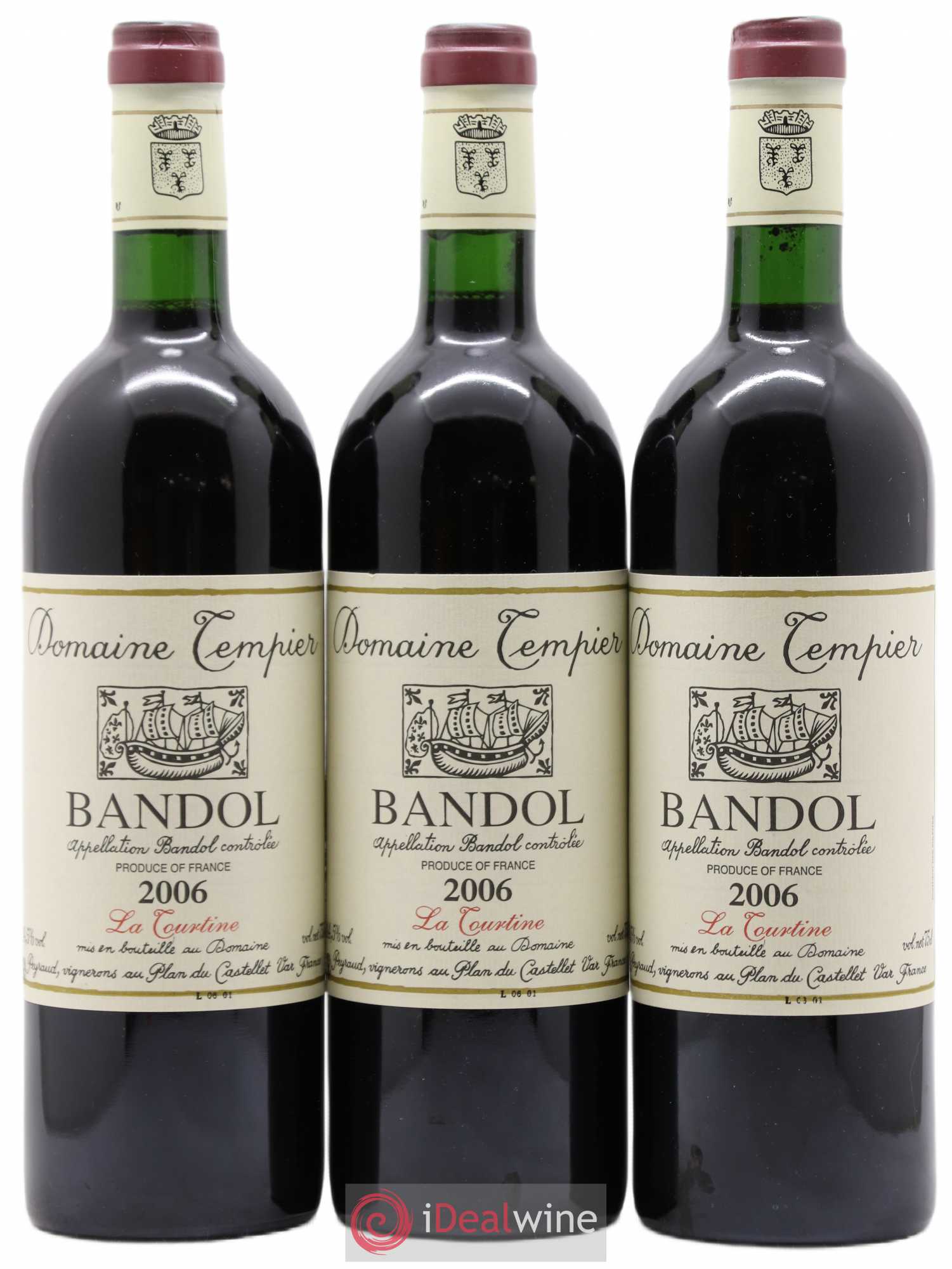 Bandol Domaine Tempier La Tourtine Famille Peyraud 2006 - Lot de 3 bouteilles - 0