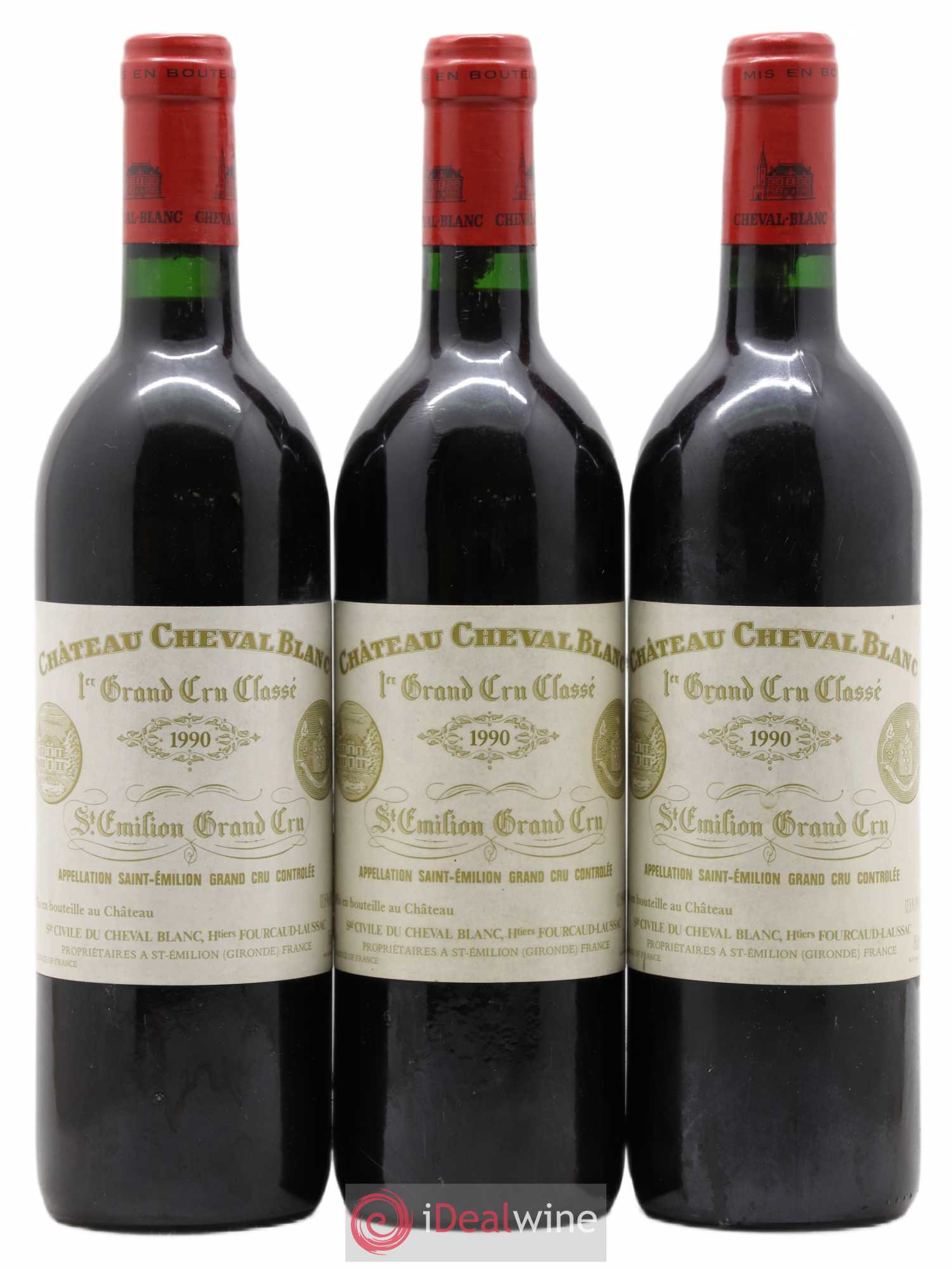Château Cheval Blanc 1er Grand Cru Classé A 1990 - Lot de 3 bouteilles - 0