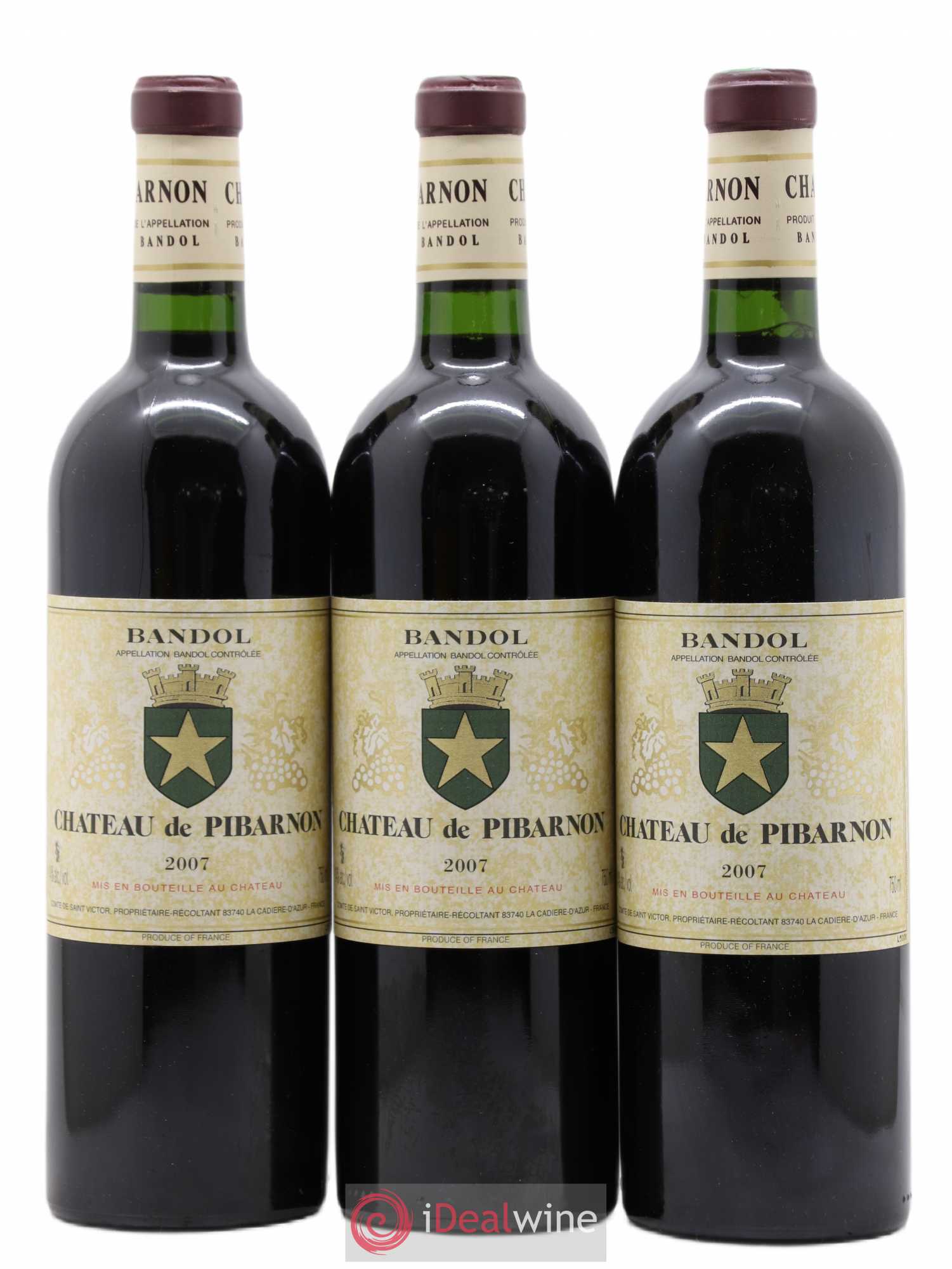 Bandol Château de Pibarnon Comte de Saint-Victor 2007 - Lot de 3 bouteilles - 0
