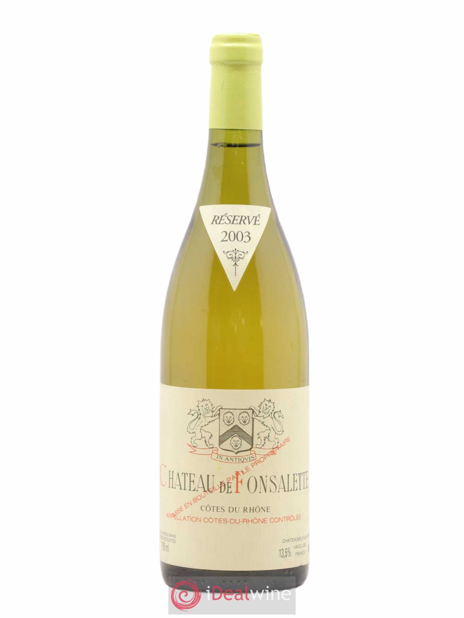 Côtes-du-Rhône Château de Fonsalette Emmanuel Reynaud 2003 - Lot de 1 bouteille - 0