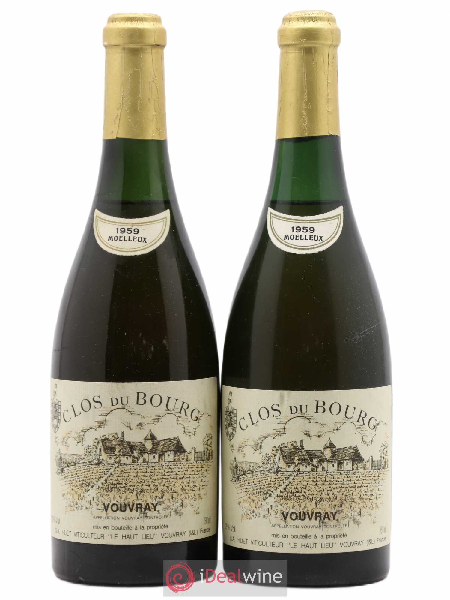 Vouvray Clos du Bourg Moelleux Domaine Huet 1959 - Lot de 2 bouteilles - 0