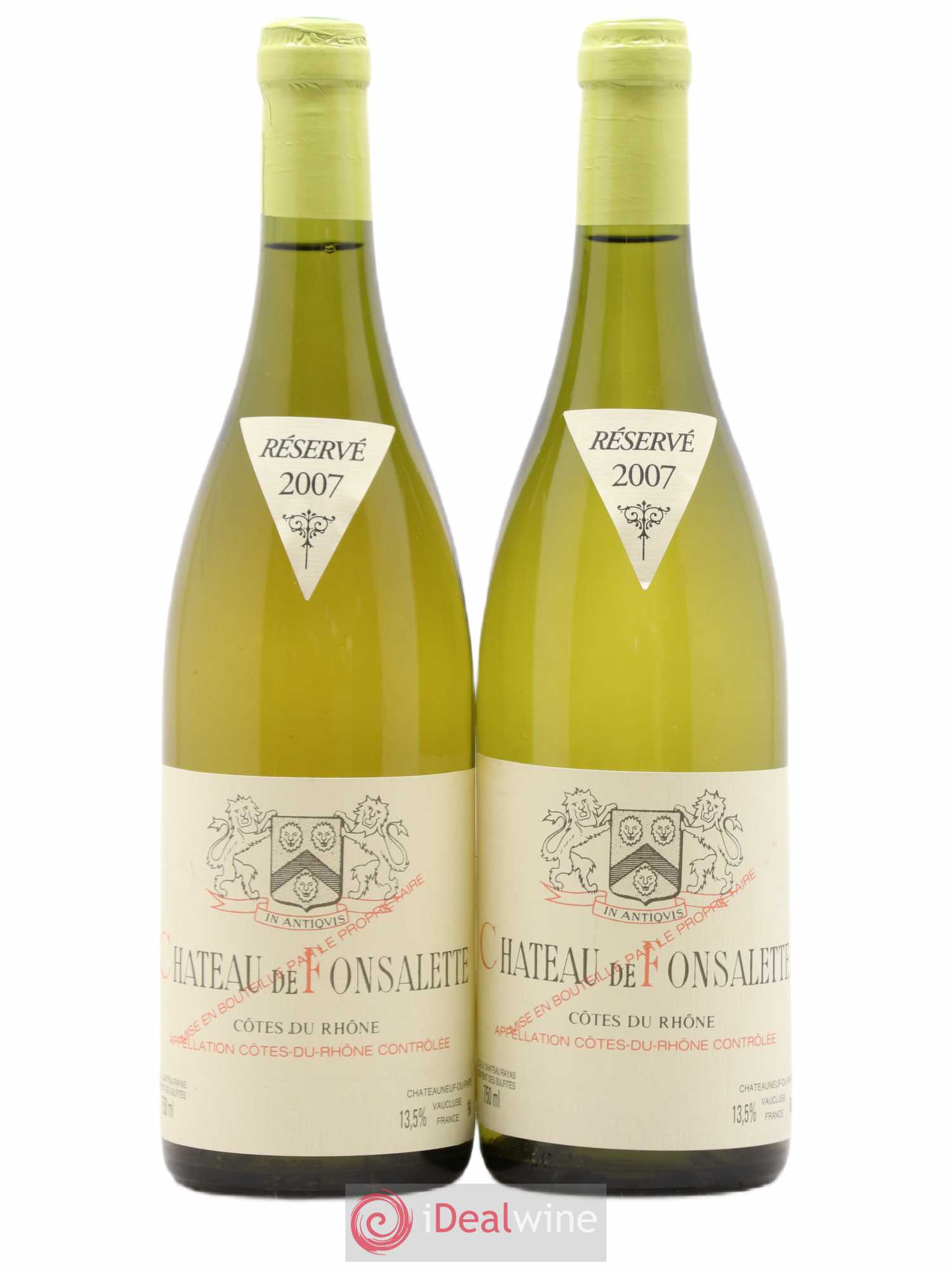 Côtes-du-Rhône Château de Fonsalette Emmanuel Reynaud 2007 - Lot de 2 bouteilles - 0