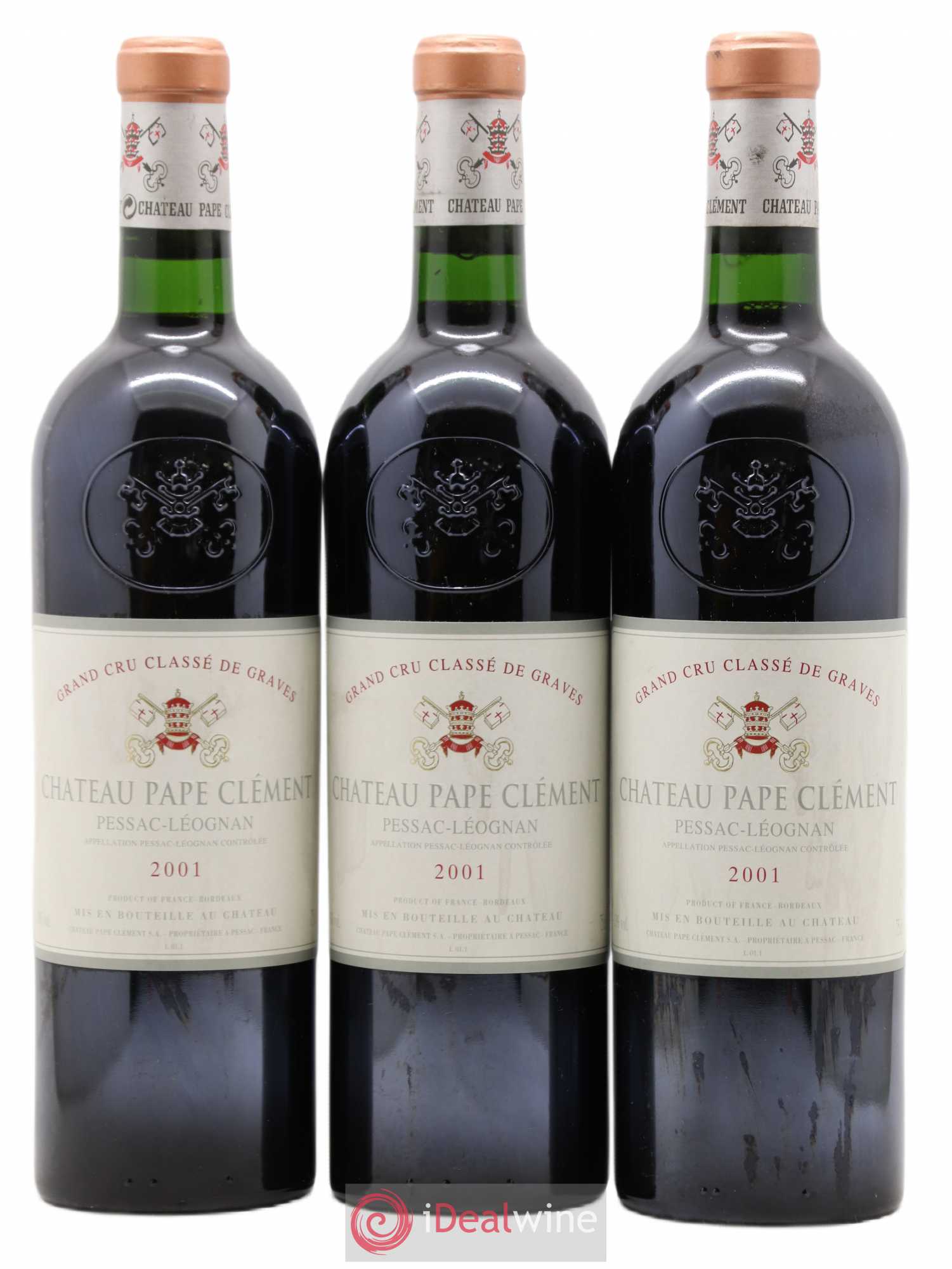 Château Pape Clément Cru Classé de Graves 2001 - Lot de 3 bouteilles - 0