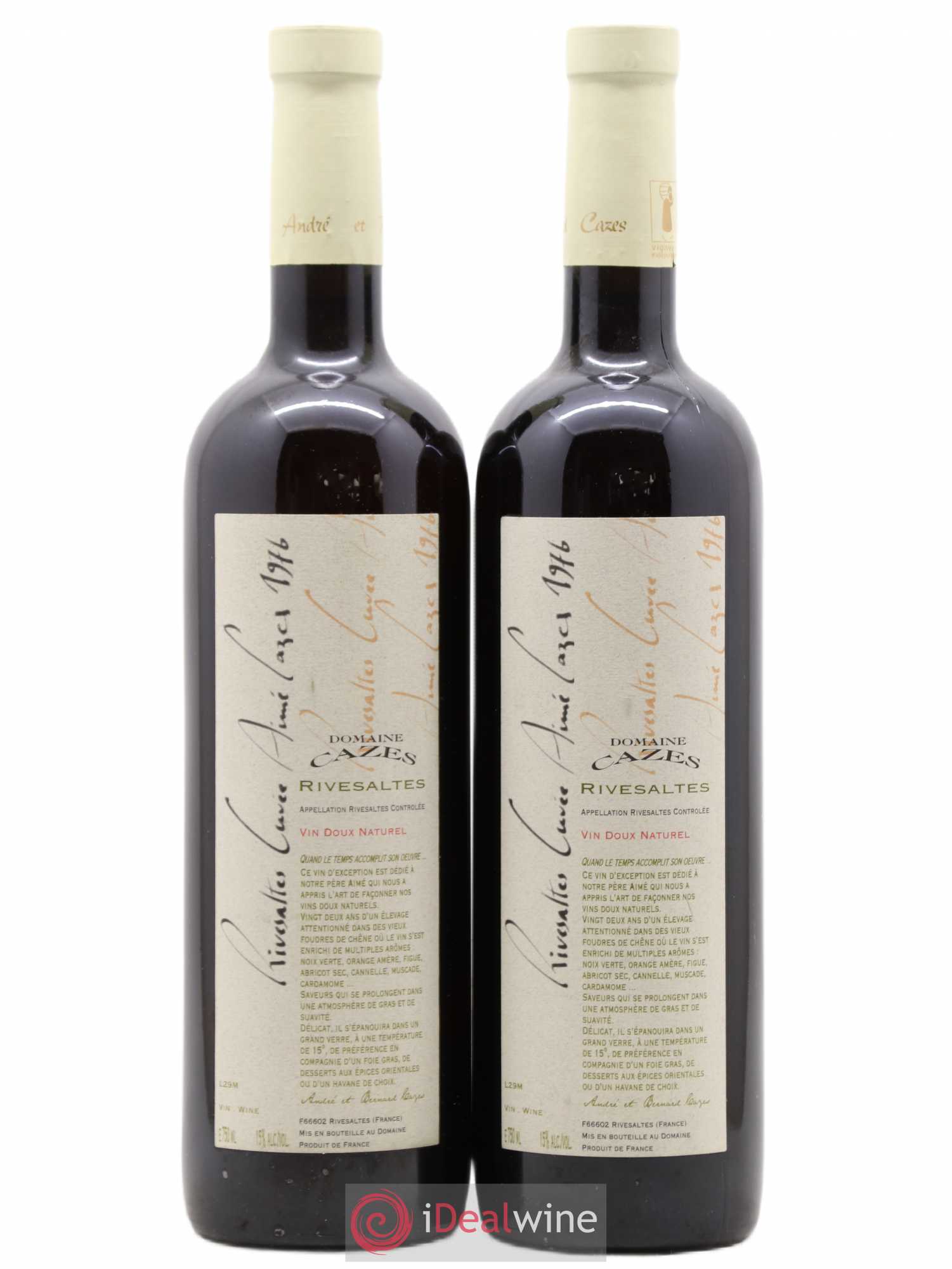 Rivesaltes Cuvée Aimée Cazes 1976 - Posten von 2 Flaschen - 0