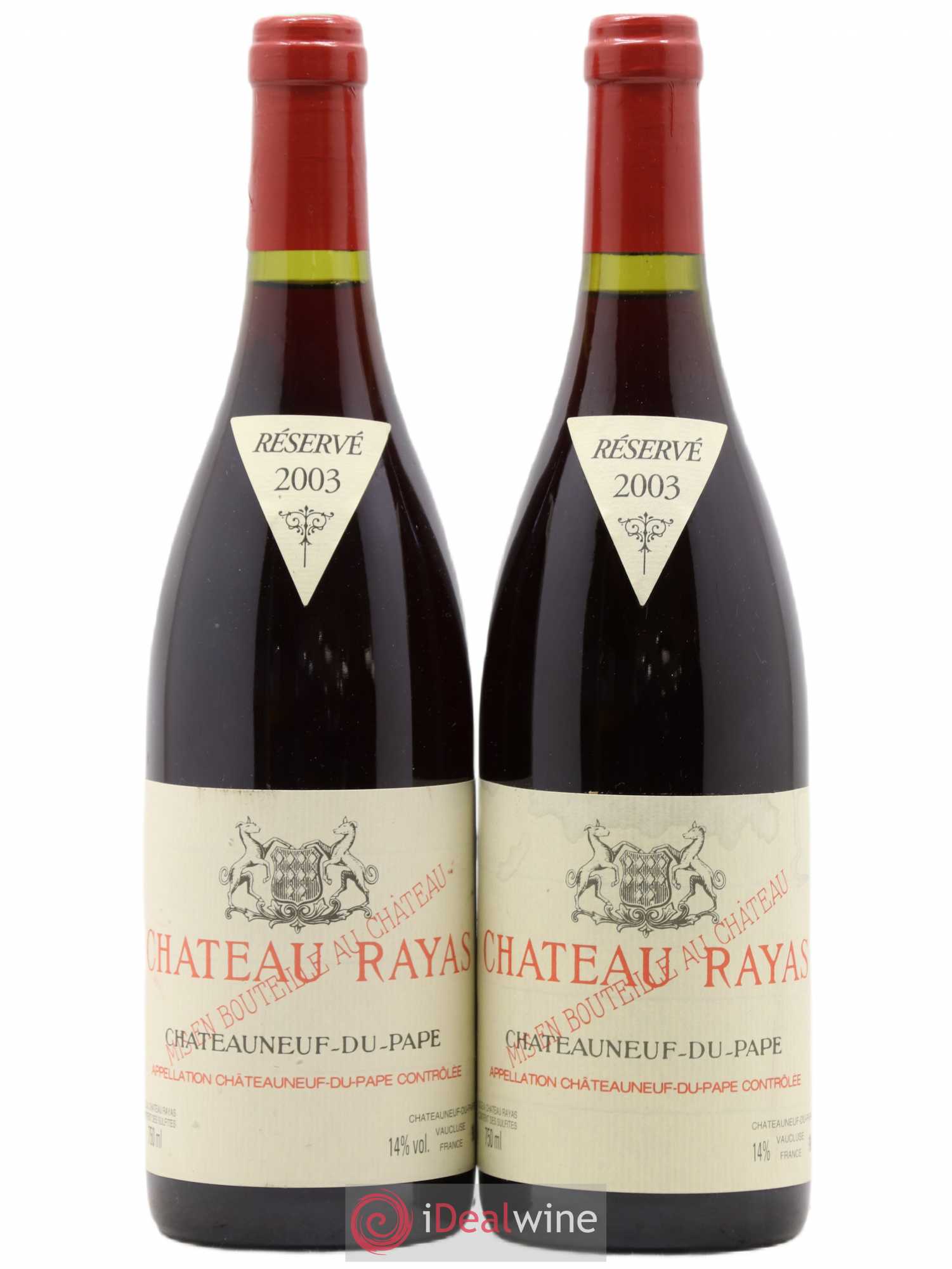 Châteauneuf-du-Pape Château Rayas Emmanuel Reynaud 2003 - Lot de 2 bouteilles - 0