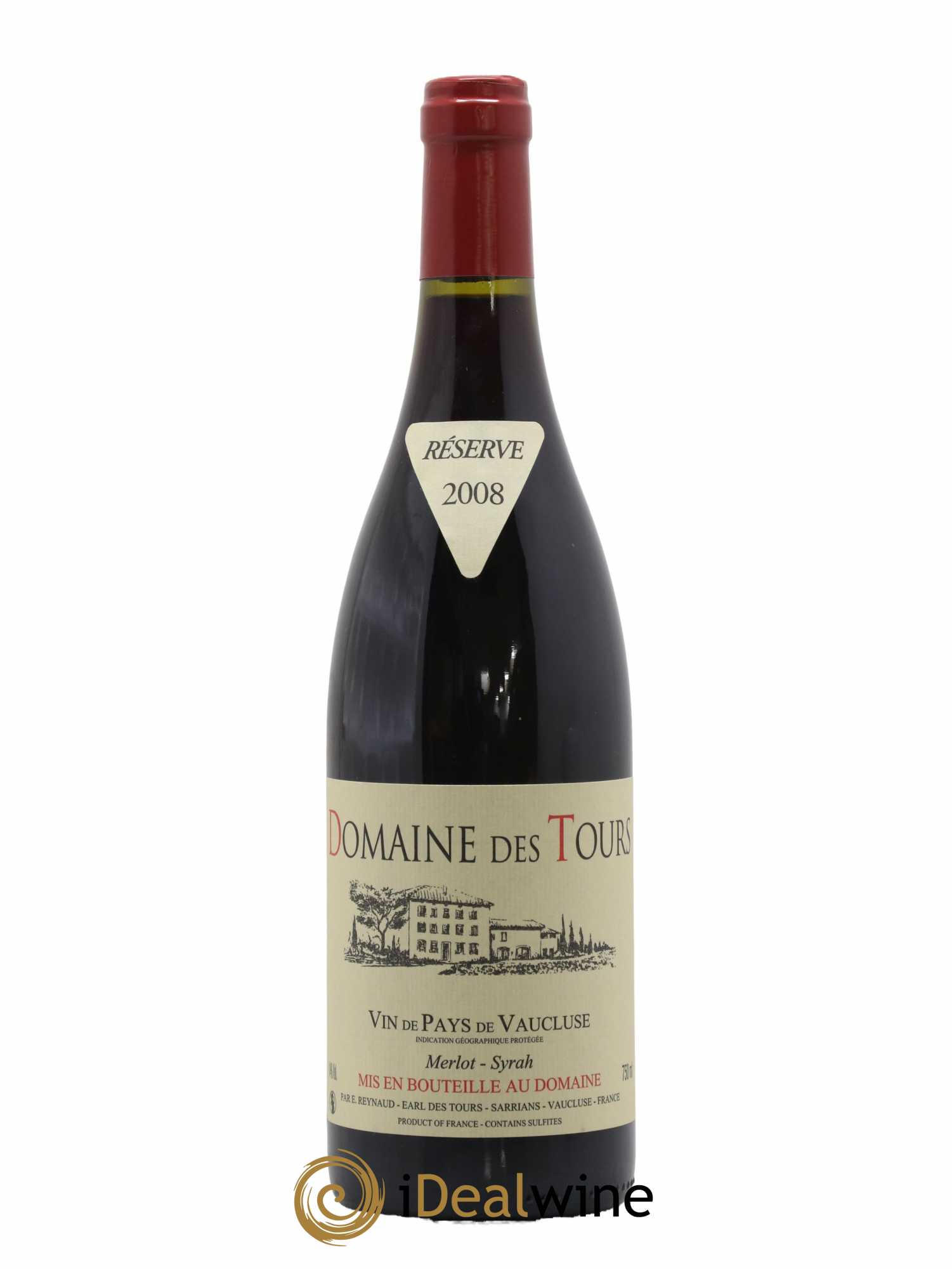 Vaucluse Domaine des Tours Merlot-Syrah Emmanuel Reynaud 2008 - Lot of 1 bottle - 0