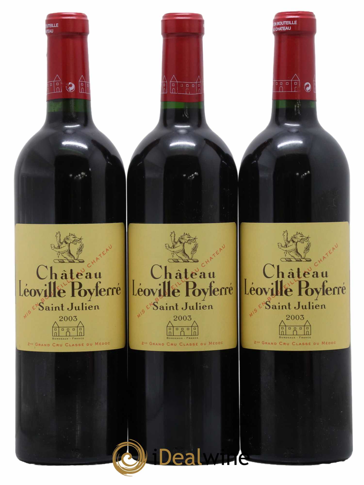 Château Léoville Poyferré 2ème Grand Cru Classé 2003 - Lot de 3 bouteilles - 0