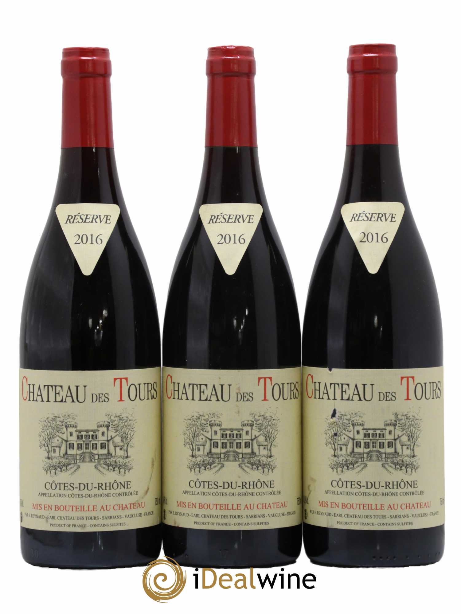 Côtes-du-Rhône Château des Tours Emmanuel Reynaud 2016 - Lot de 3 bouteilles - 0