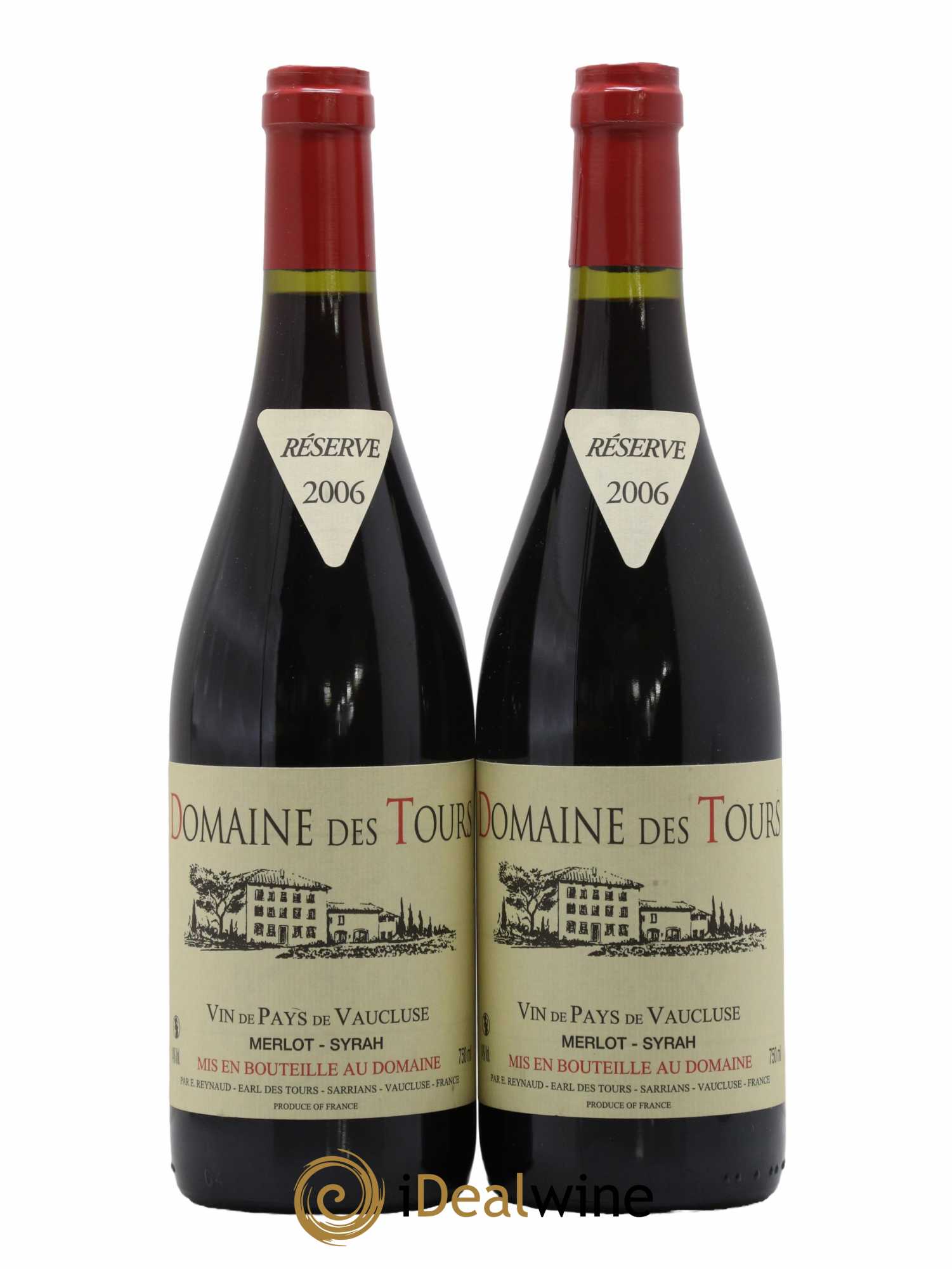Vaucluse Domaine des Tours Merlot-Syrah Emmanuel Reynaud 2006 - Lot de 2 bouteilles - 0