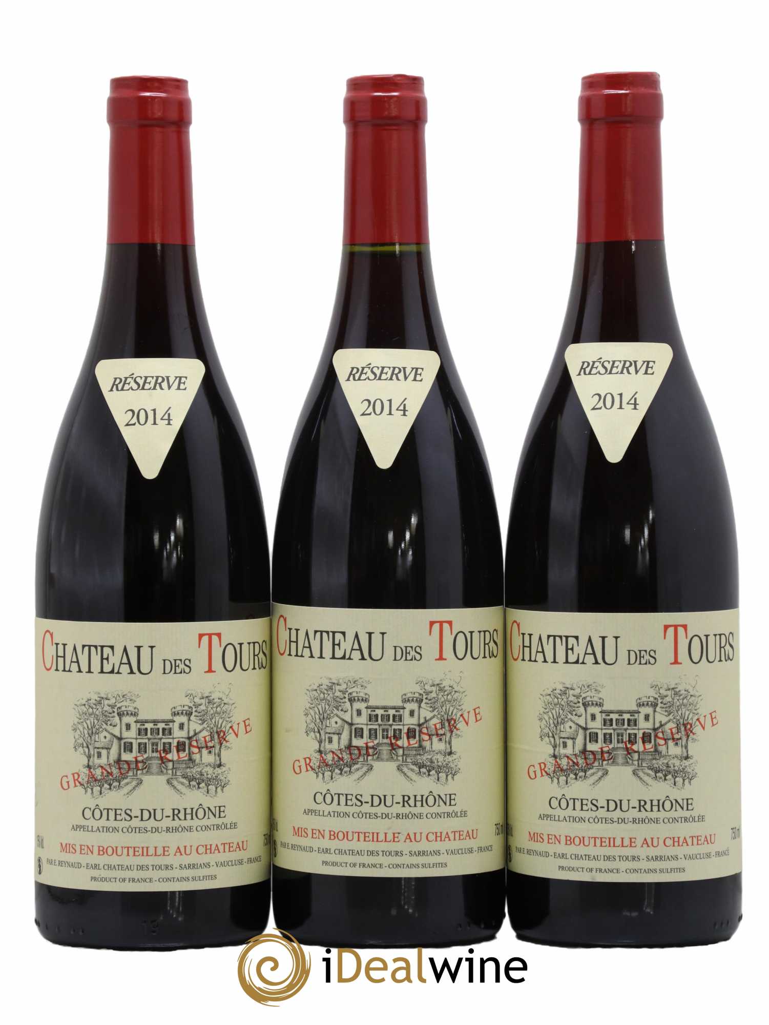 Côtes-du-Rhône Château des Tours Emmanuel Reynaud Grande Reserve 2014 - Lot de 3 bouteilles - 0