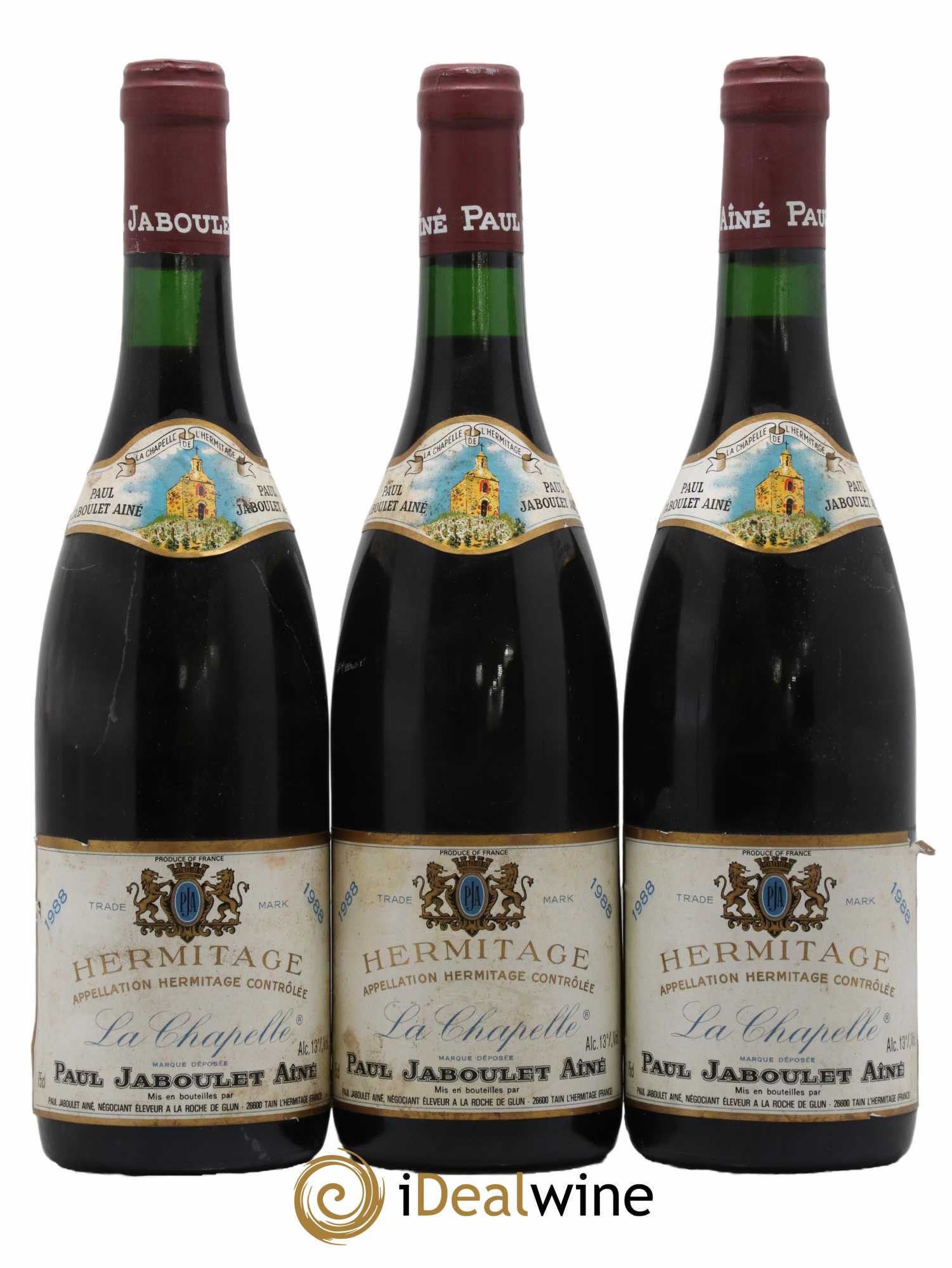 Hermitage La Chapelle Paul Jaboulet Ainé 1988 - Lot de 3 bouteilles - 0